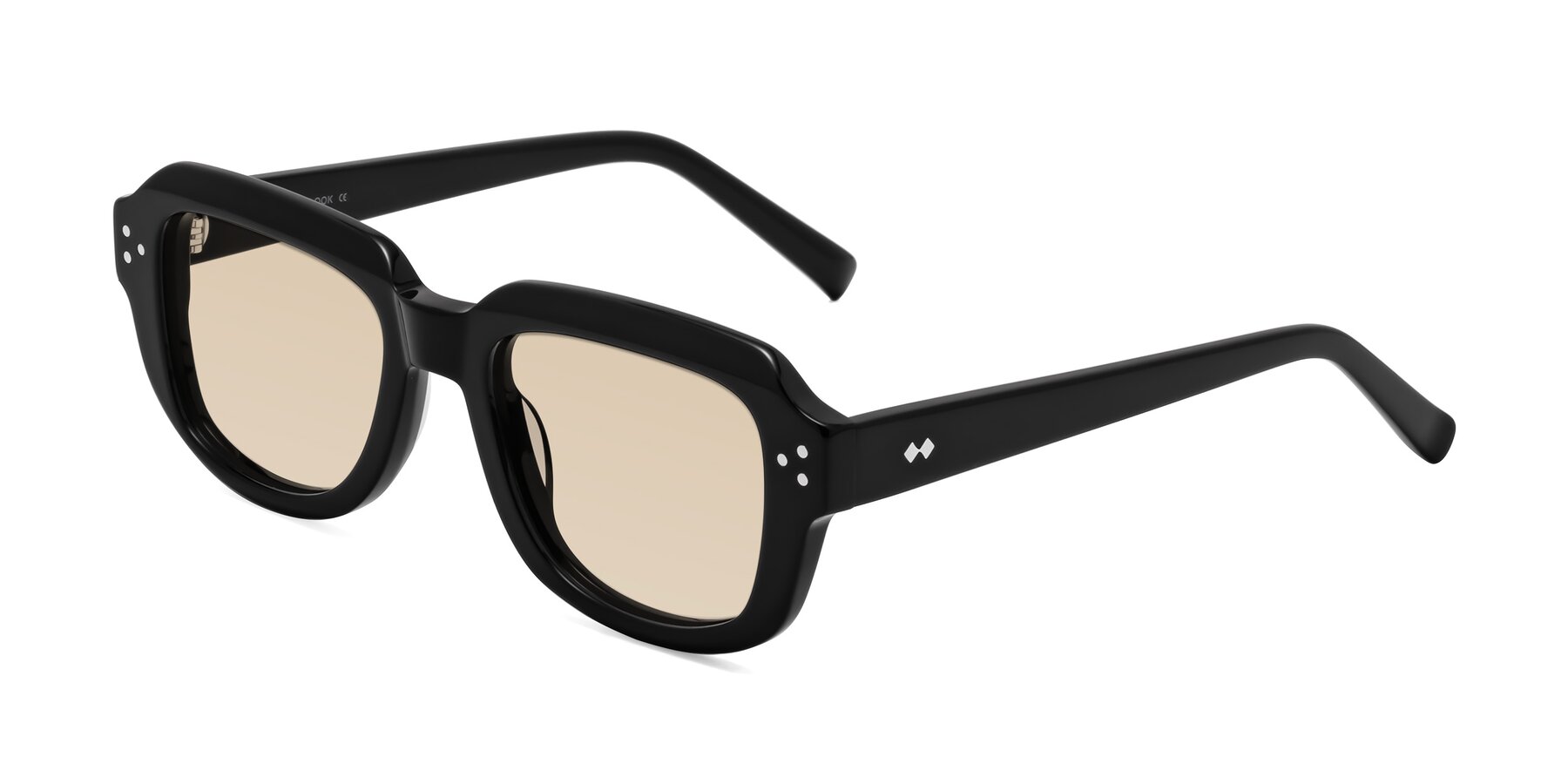 Angle of Bruges in Black with Light Brown Tinted Lenses