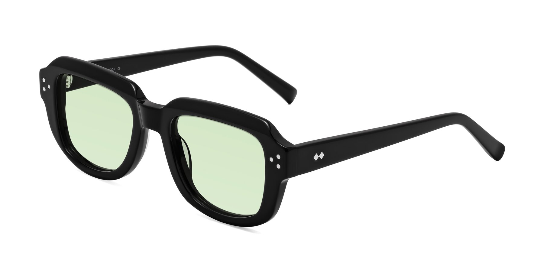 Angle of Bruges in Black with Light Green Tinted Lenses