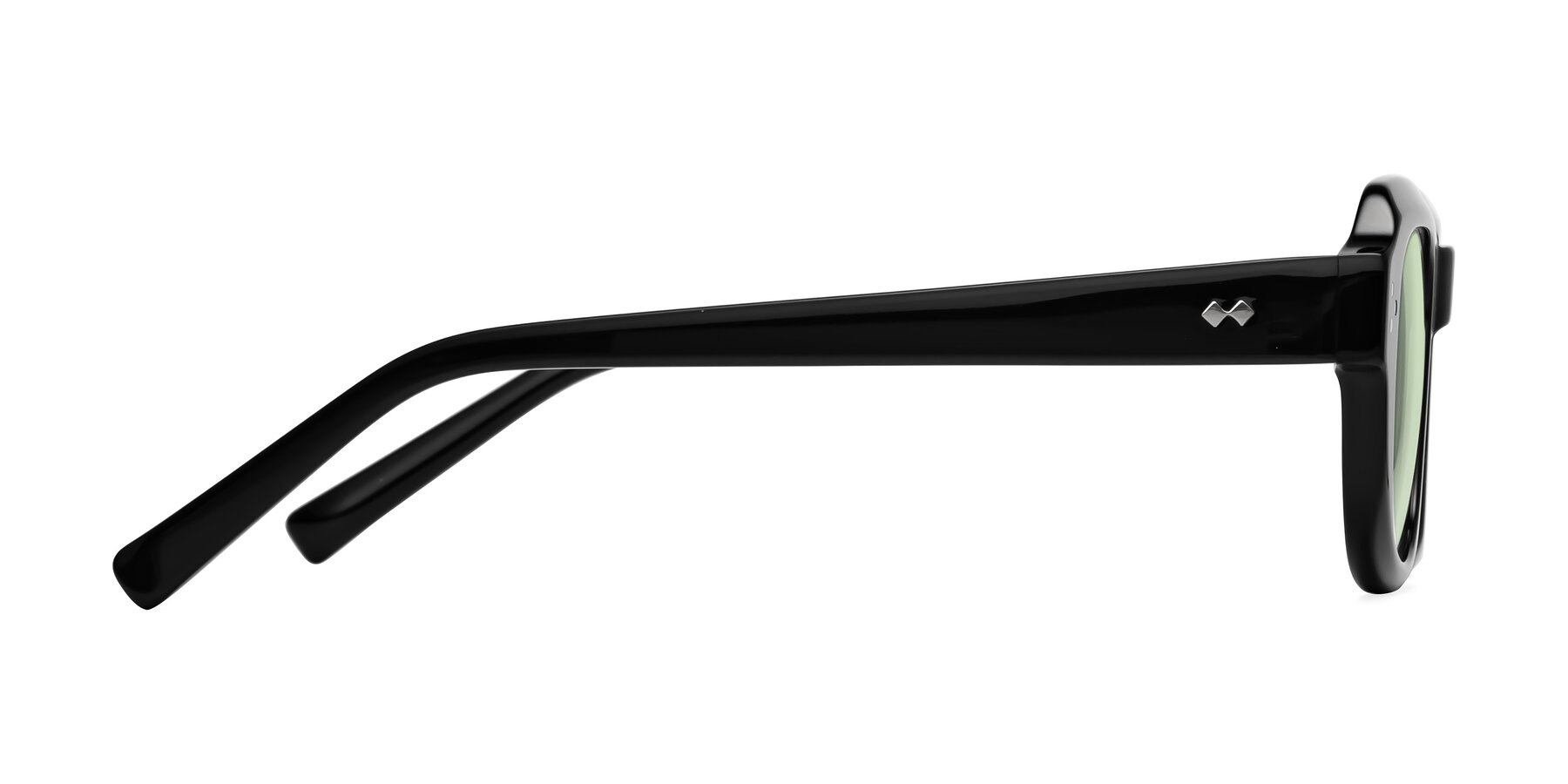 Side of Bruges in Black with Light Green Tinted Lenses