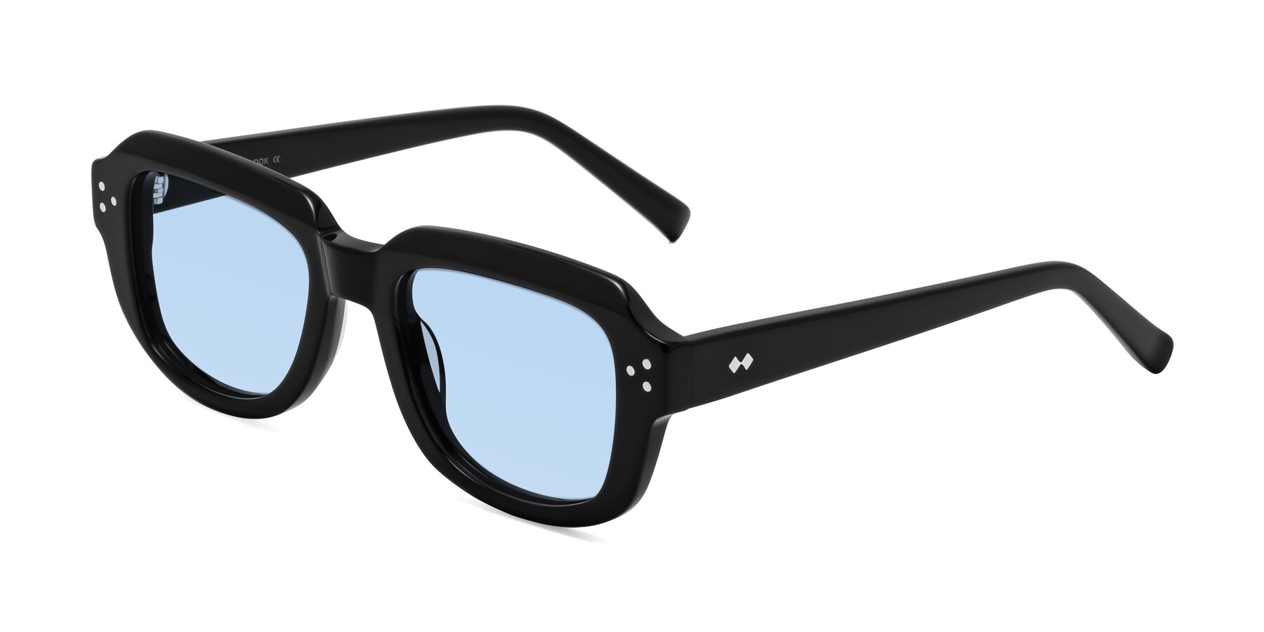 Angle of Bruges in Black with Light Blue Tinted Lenses