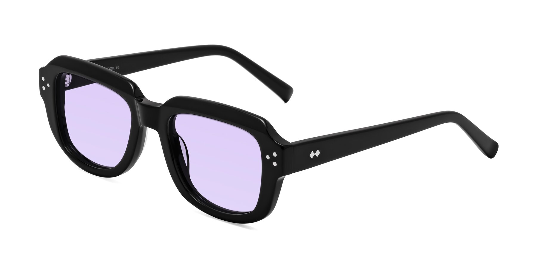 Angle of Bruges in Black with Light Purple Tinted Lenses