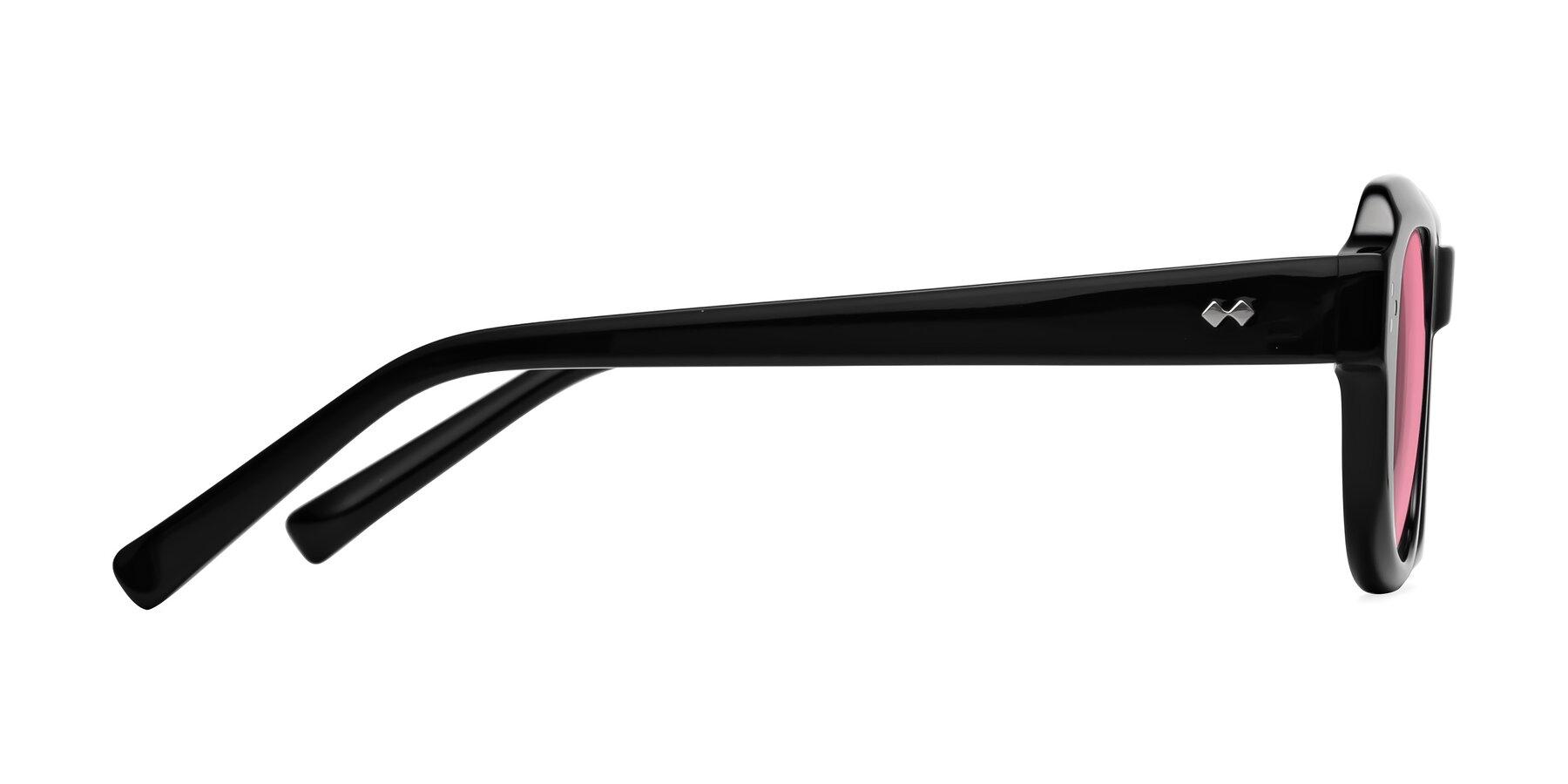 Side of Bruges in Black with Pink Tinted Lenses