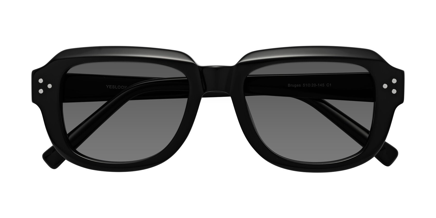 Folded Front of Bruges in Black with Medium Gray Tinted Lenses