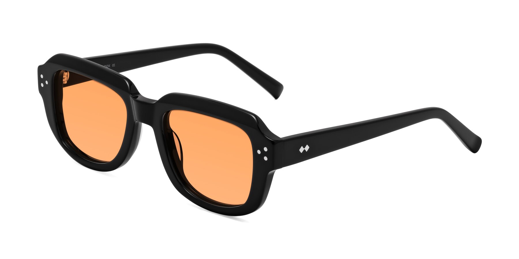 Angle of Bruges in Black with Medium Orange Tinted Lenses