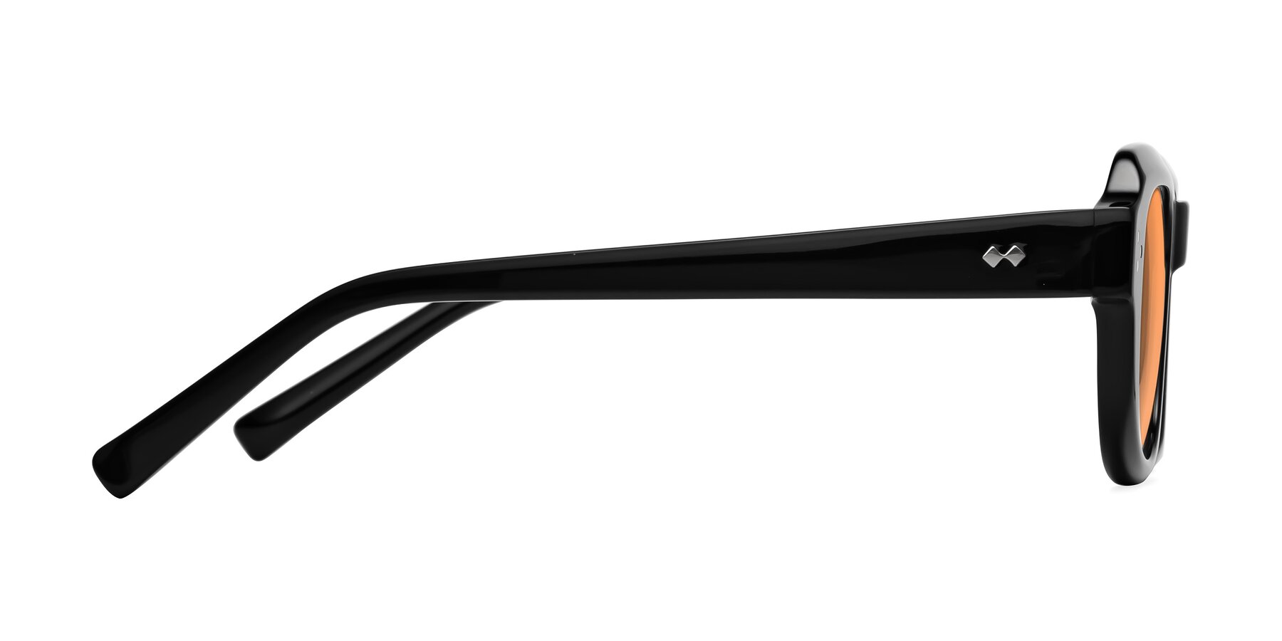 Side of Bruges in Black with Medium Orange Tinted Lenses