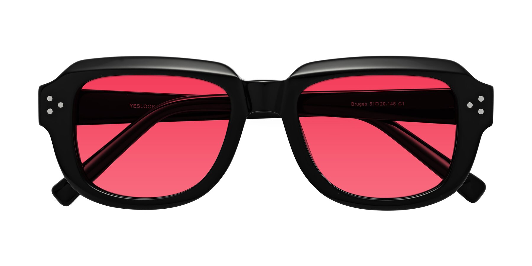 Folded Front of Bruges in Black with Red Tinted Lenses