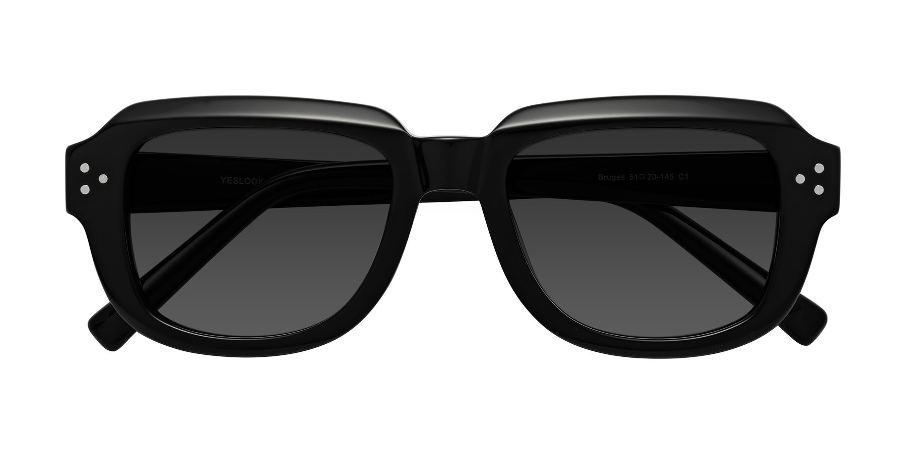 Folded Front of Bruges in Black with Gray Tinted Lenses
