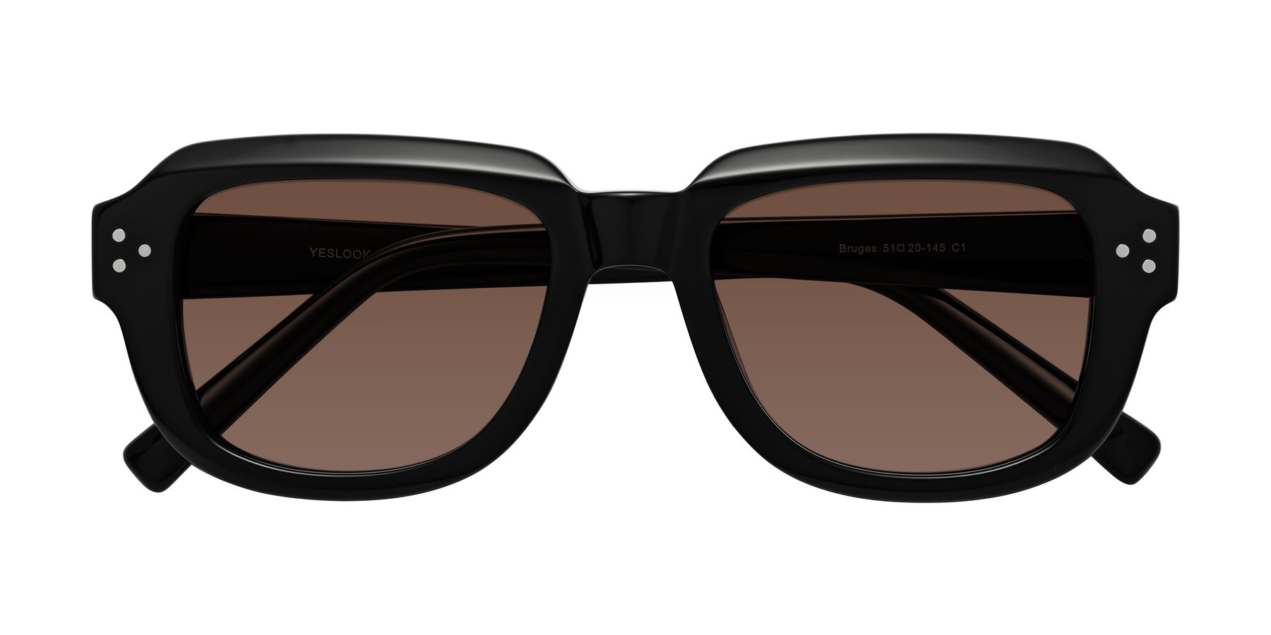 Folded Front of Bruges in Black with Brown Tinted Lenses