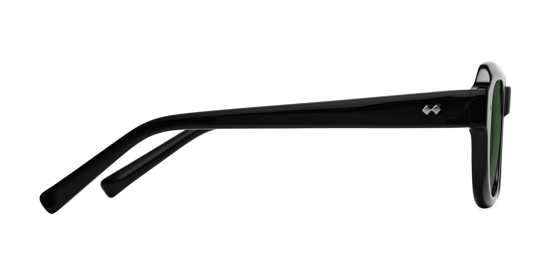 Side of Bruges in Black with Green Tinted Lenses