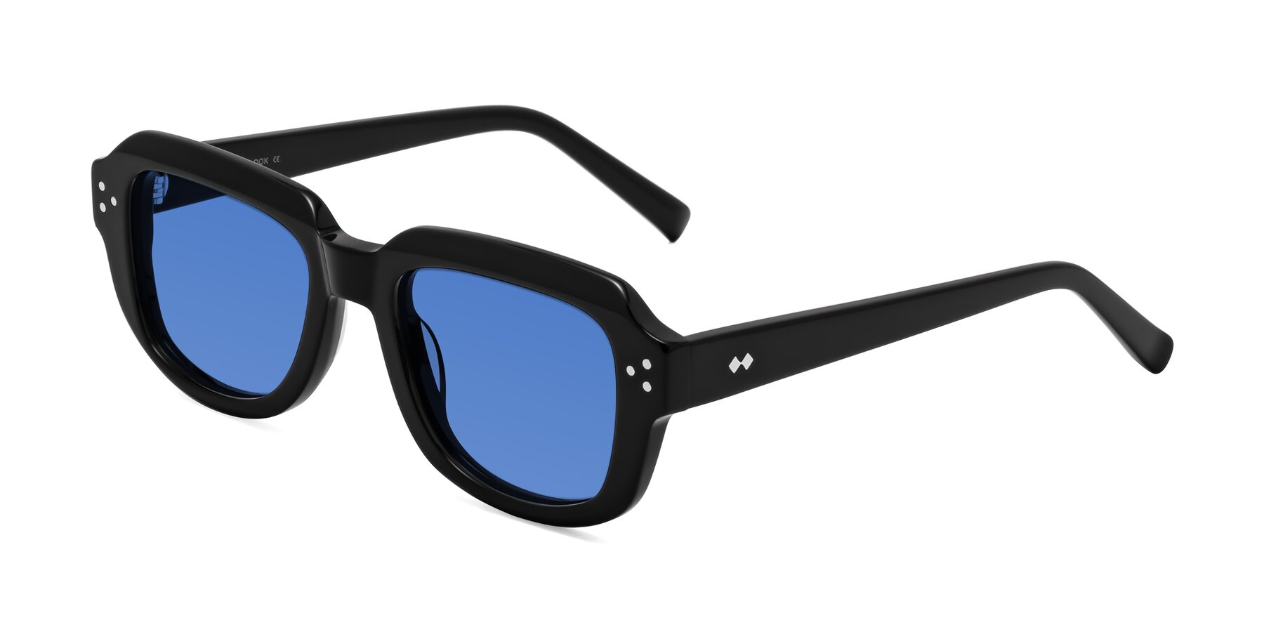 Angle of Bruges in Black with Blue Tinted Lenses
