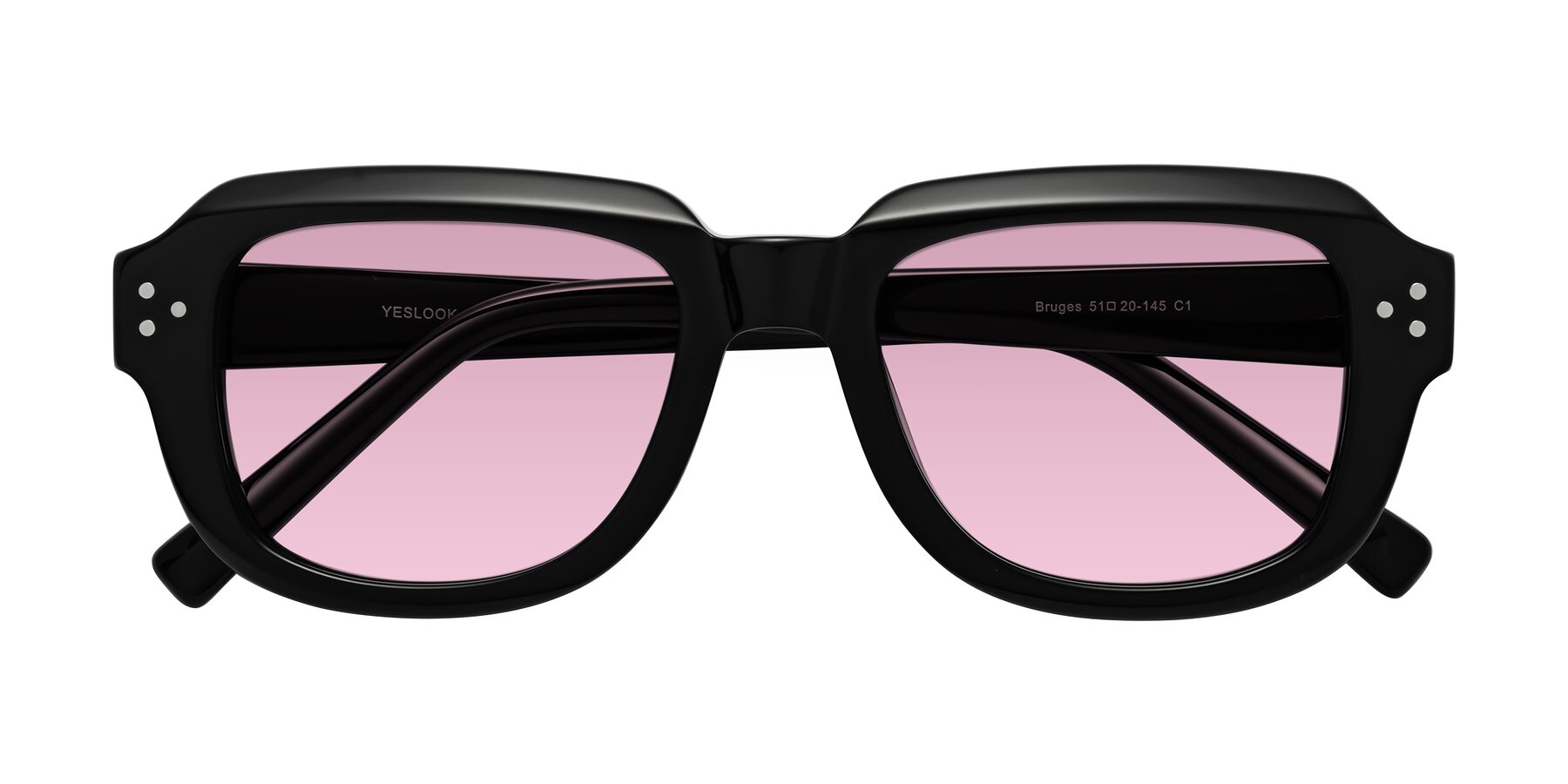 Folded Front of Bruges in Black with Light Wine Tinted Lenses