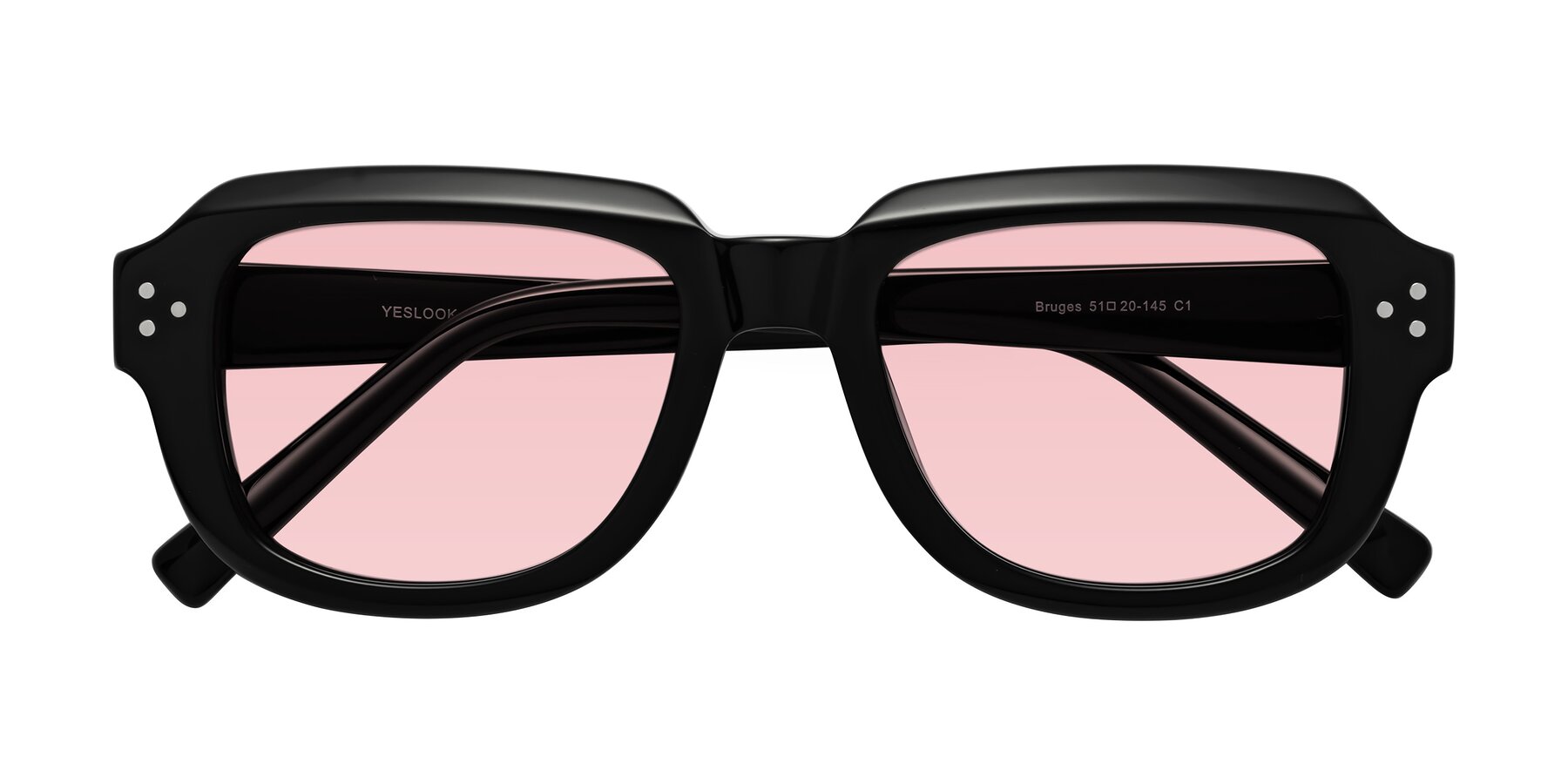 Folded Front of Bruges in Black with Light Garnet Tinted Lenses