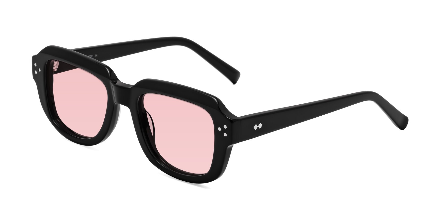 Angle of Bruges in Black with Light Garnet Tinted Lenses