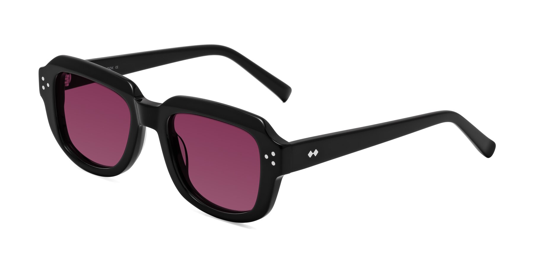 Angle of Bruges in Black with Wine Tinted Lenses