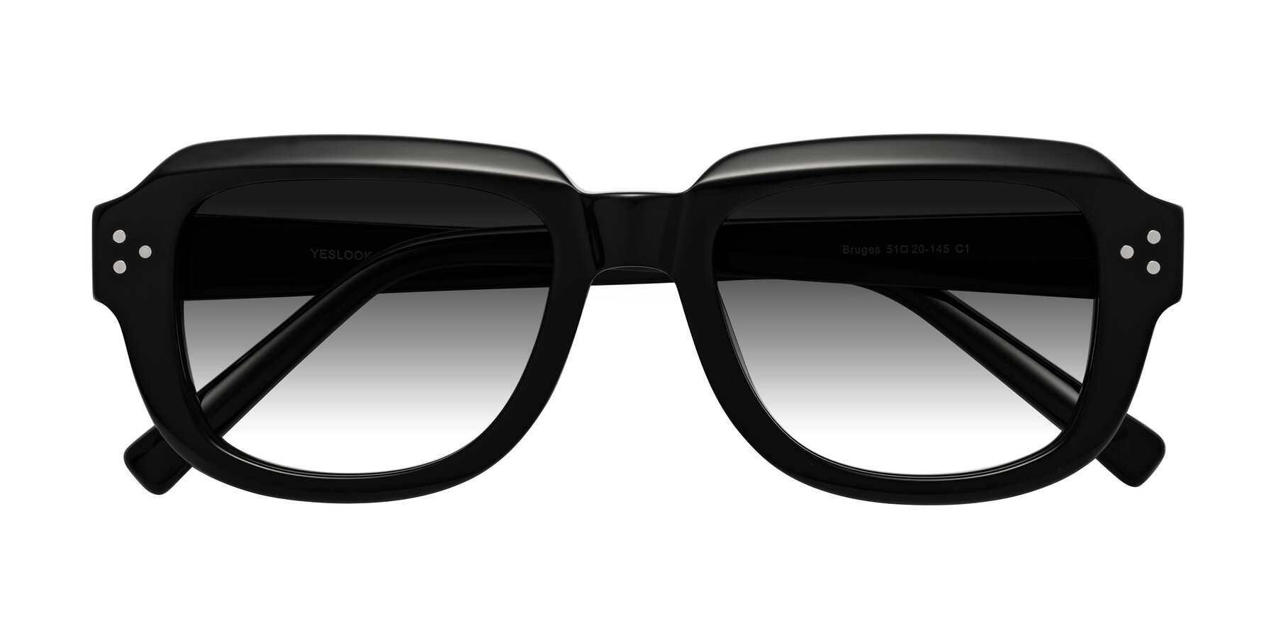 Folded Front of Bruges in Black with Gray Gradient Lenses