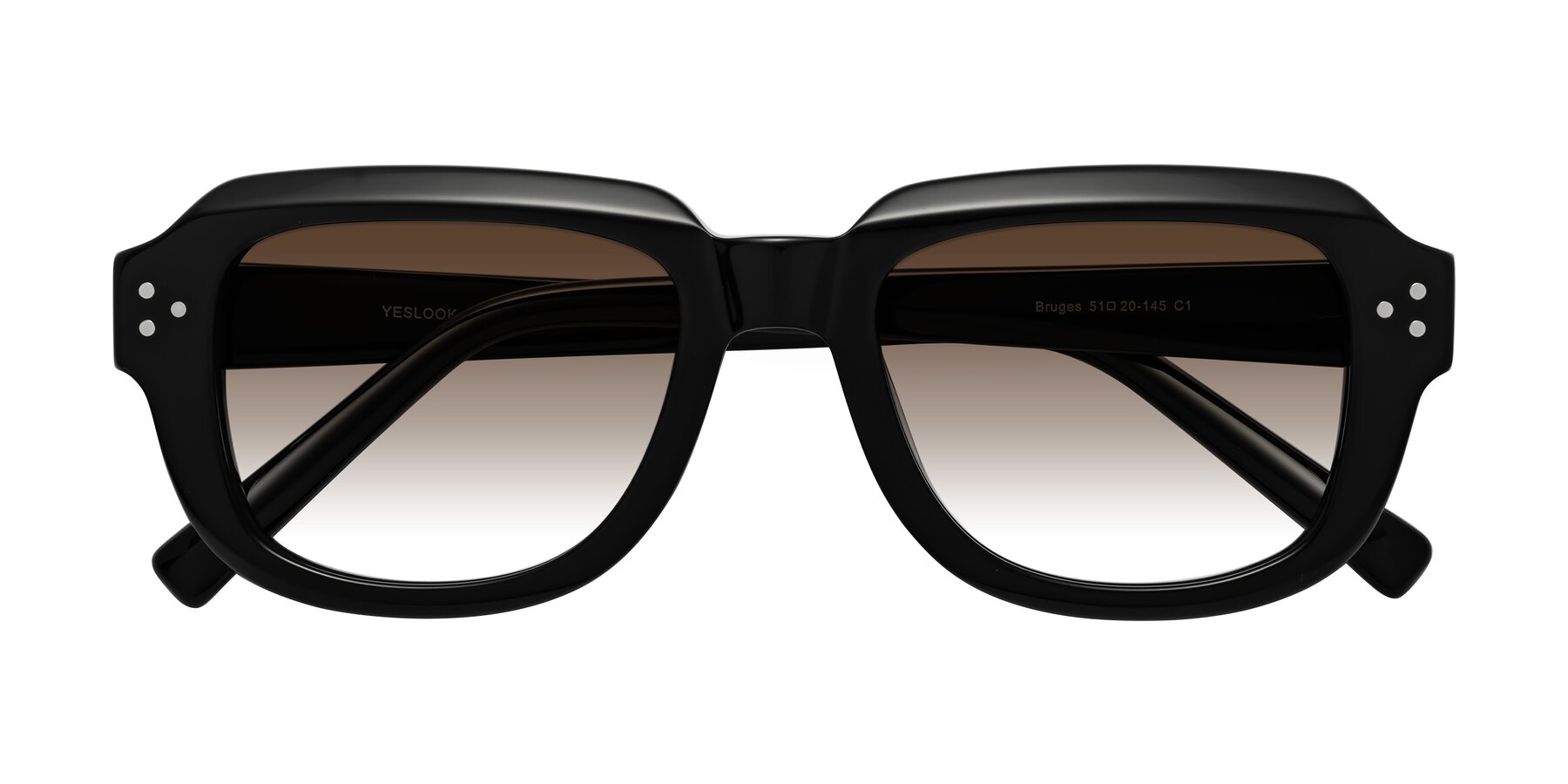 Folded Front of Bruges in Black with Brown Gradient Lenses