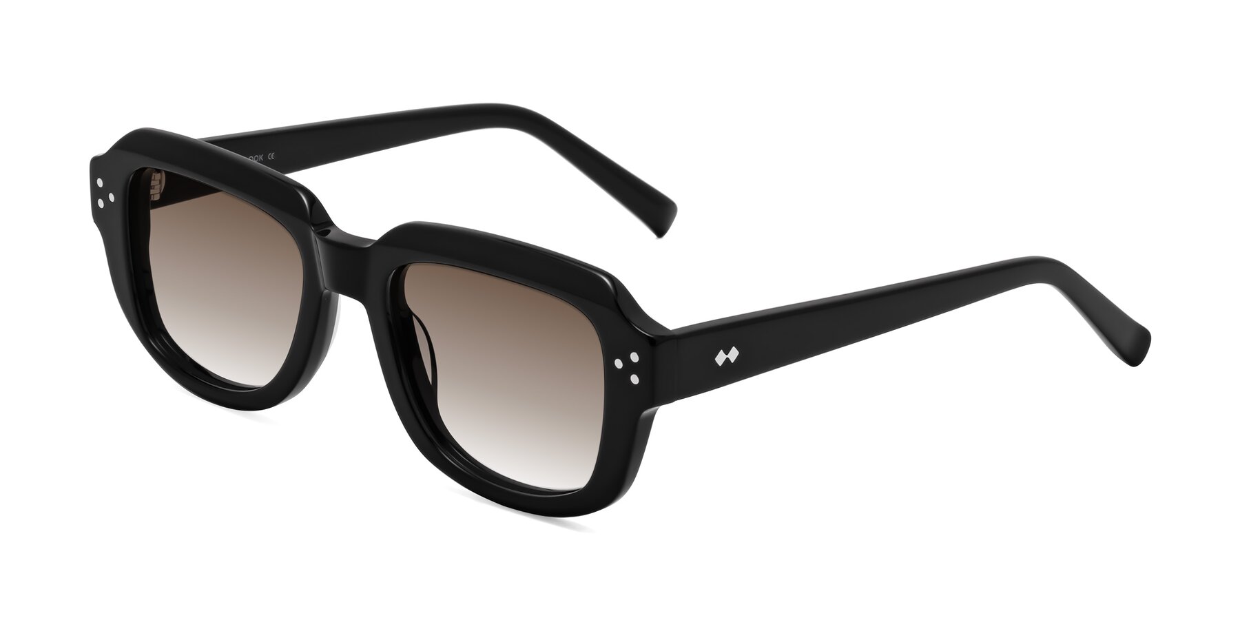 Angle of Bruges in Black with Brown Gradient Lenses