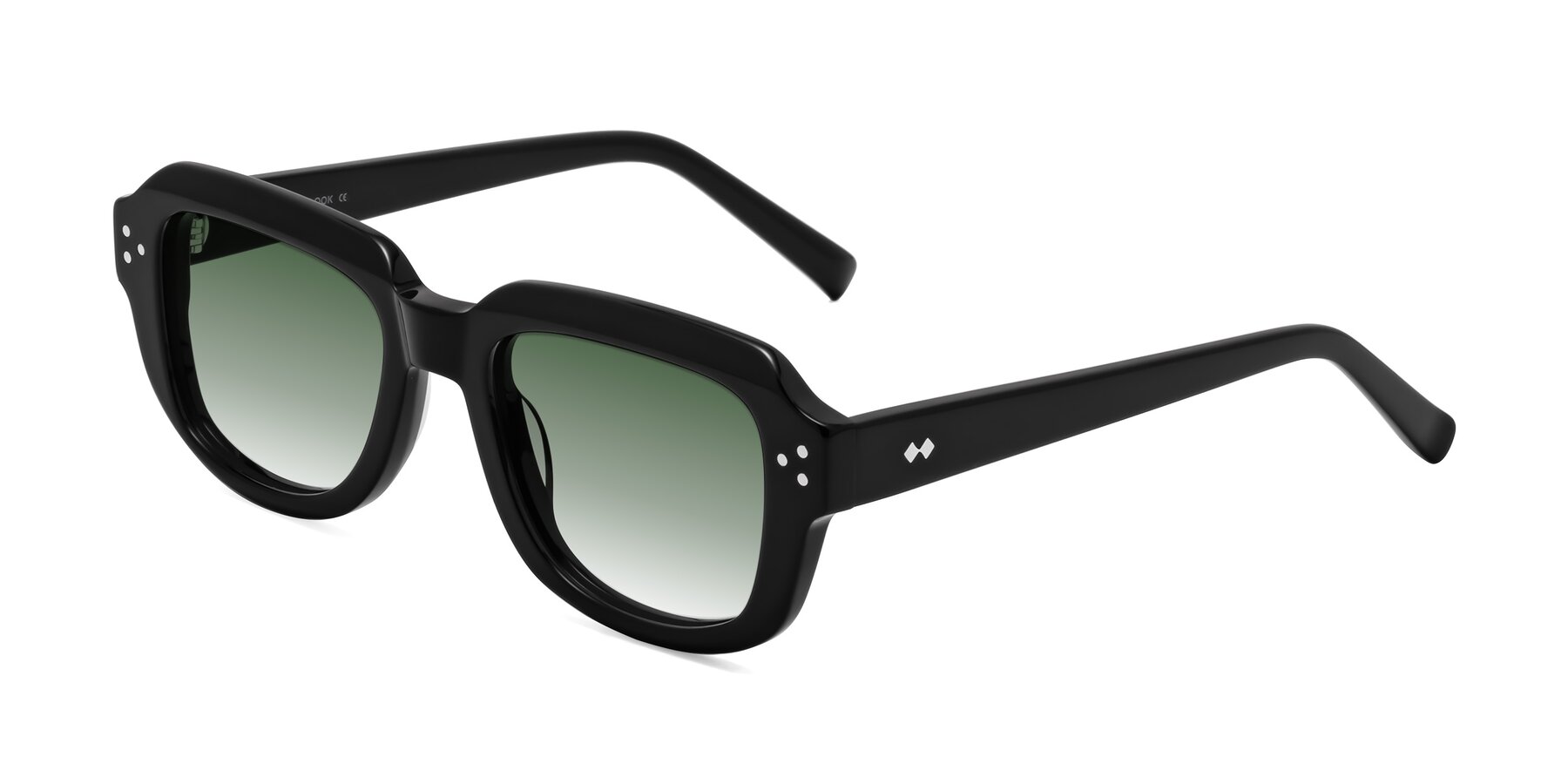 Angle of Bruges in Black with Green Gradient Lenses