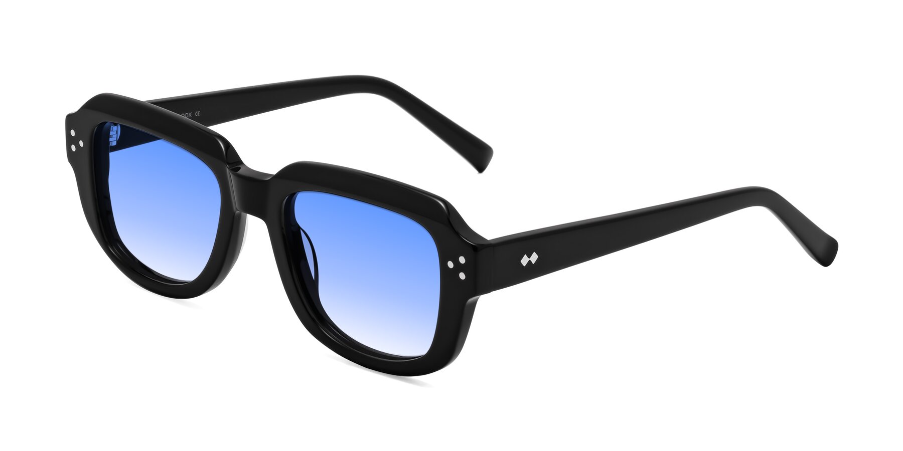 Angle of Bruges in Black with Blue Gradient Lenses