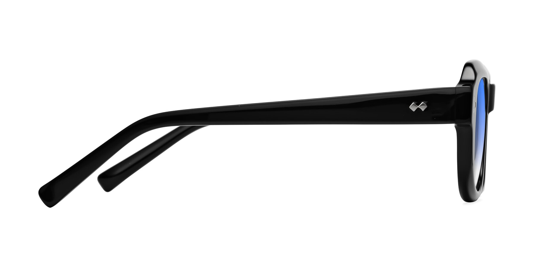 Side of Bruges in Black with Blue Gradient Lenses