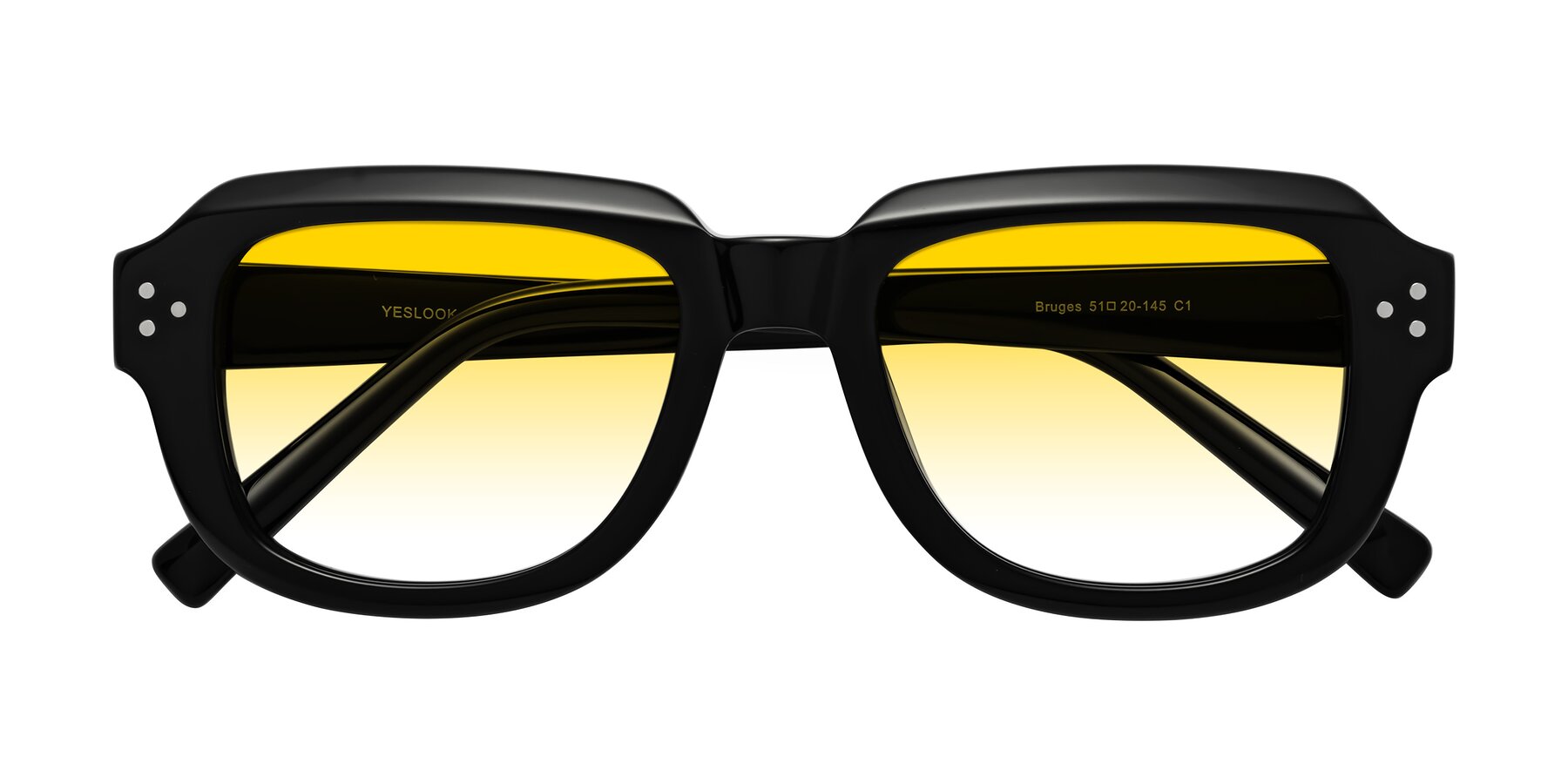 Folded Front of Bruges in Black with Yellow Gradient Lenses