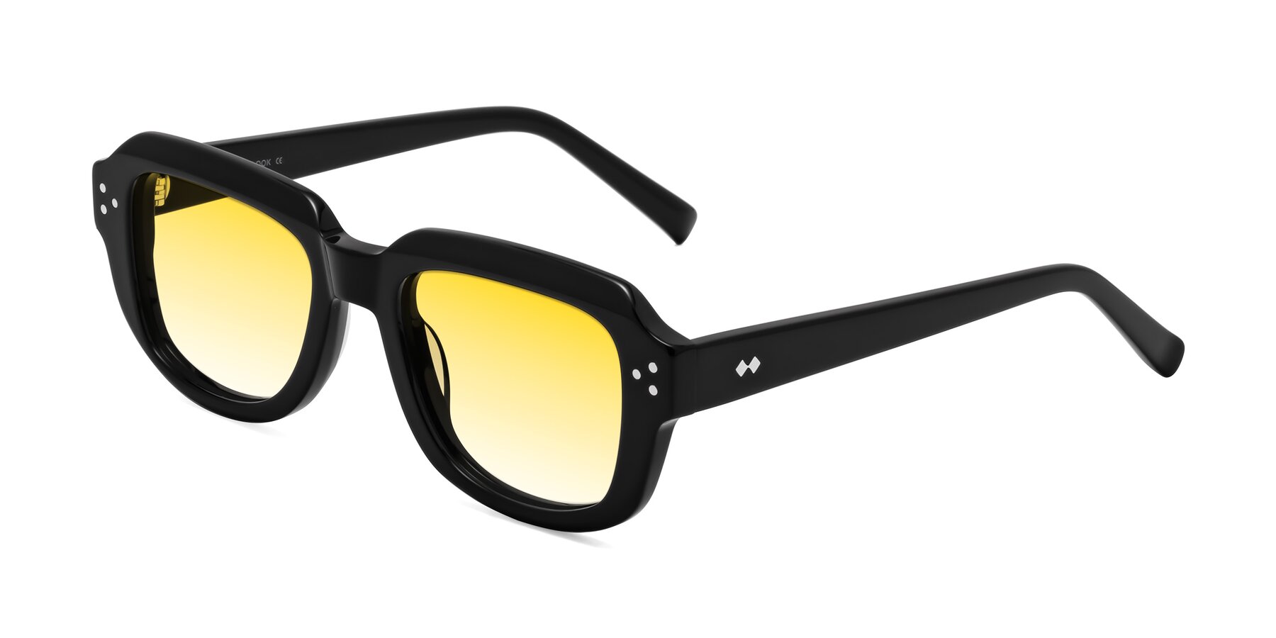 Angle of Bruges in Black with Yellow Gradient Lenses