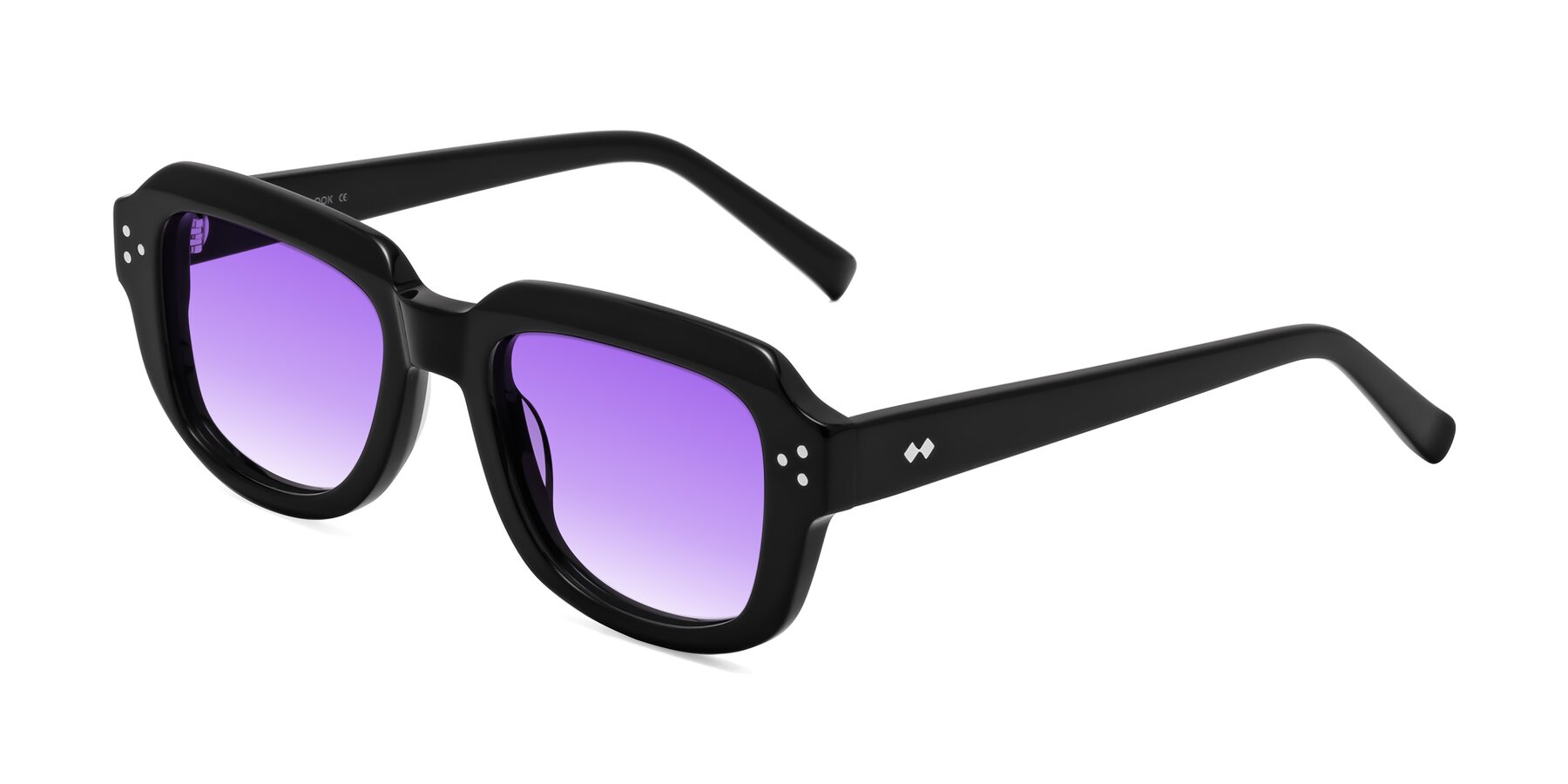 Angle of Bruges in Black with Purple Gradient Lenses