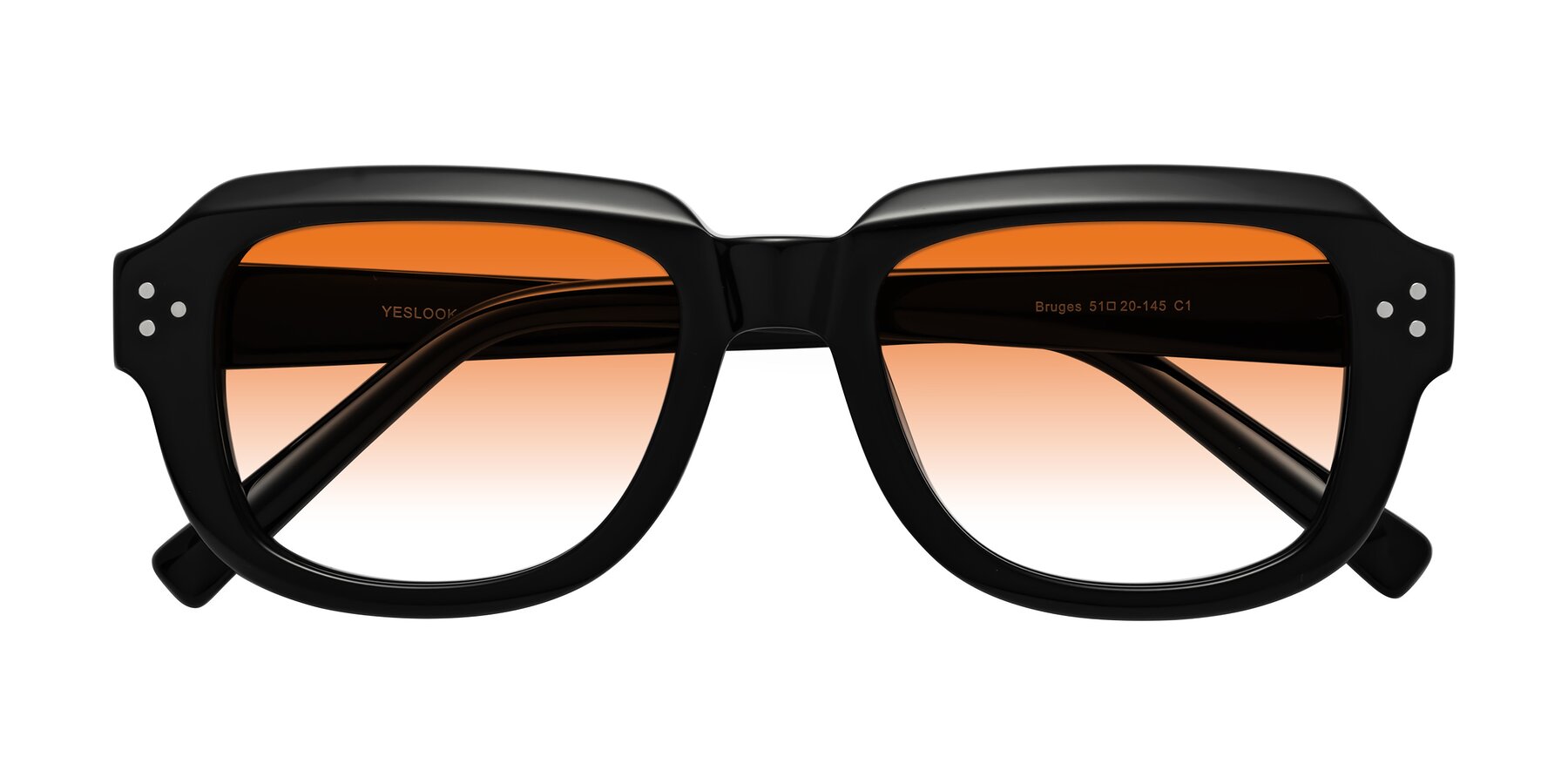 Folded Front of Bruges in Black with Orange Gradient Lenses