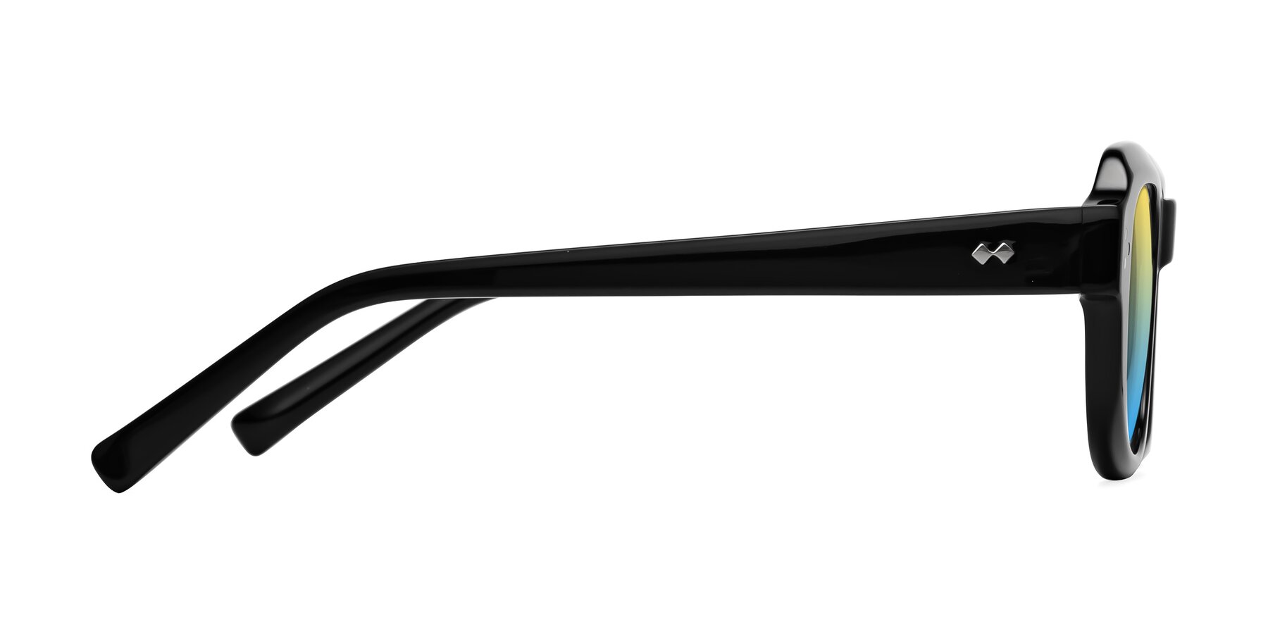 Side of Bruges in Black with Yellow / Blue Gradient Lenses