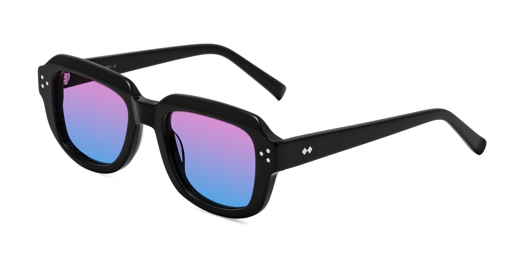 Angle of Bruges in Black with Pink / Blue Gradient Lenses