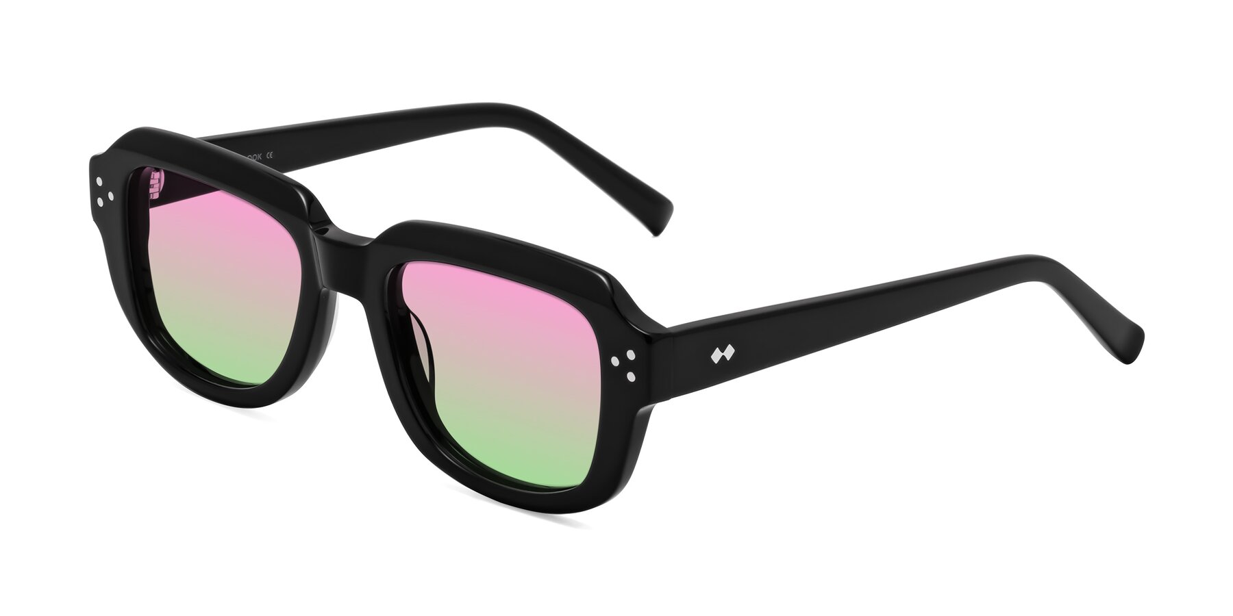Angle of Bruges in Black with Pink / Green Gradient Lenses