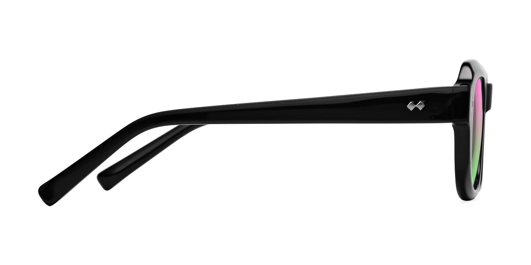 Side of Bruges in Black with Pink / Green Gradient Lenses