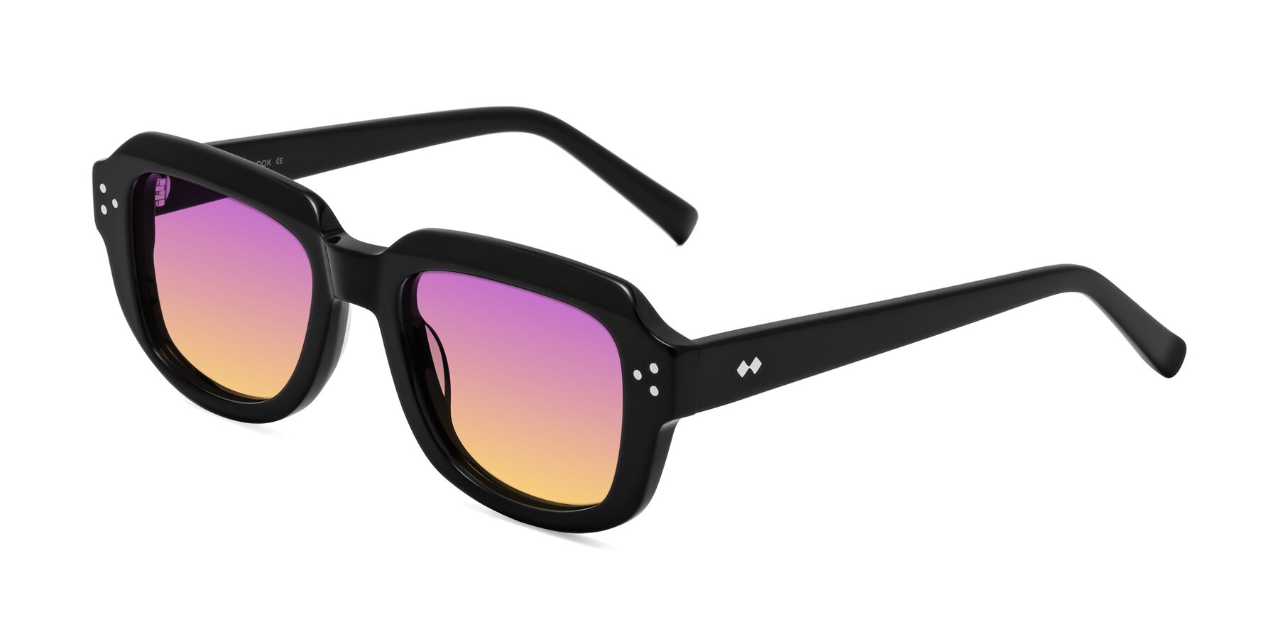 Angle of Bruges in Black with Purple / Yellow Gradient Lenses