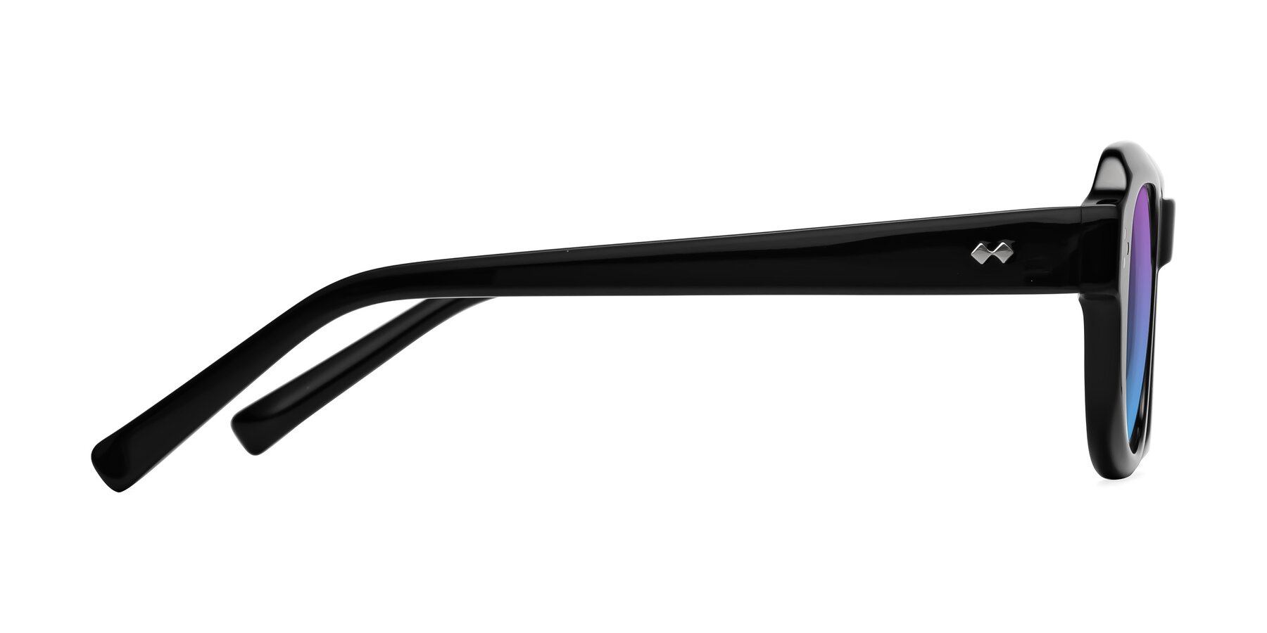 Side of Bruges in Black with Purple / Blue Gradient Lenses