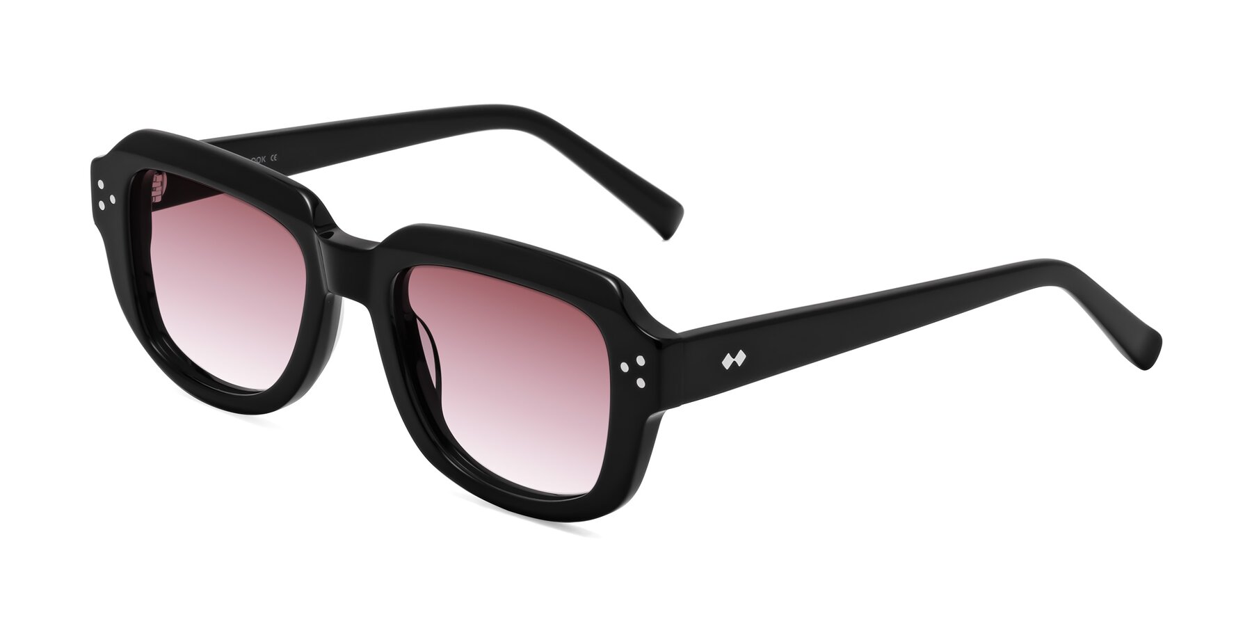 Angle of Bruges in Black with Garnet Gradient Lenses