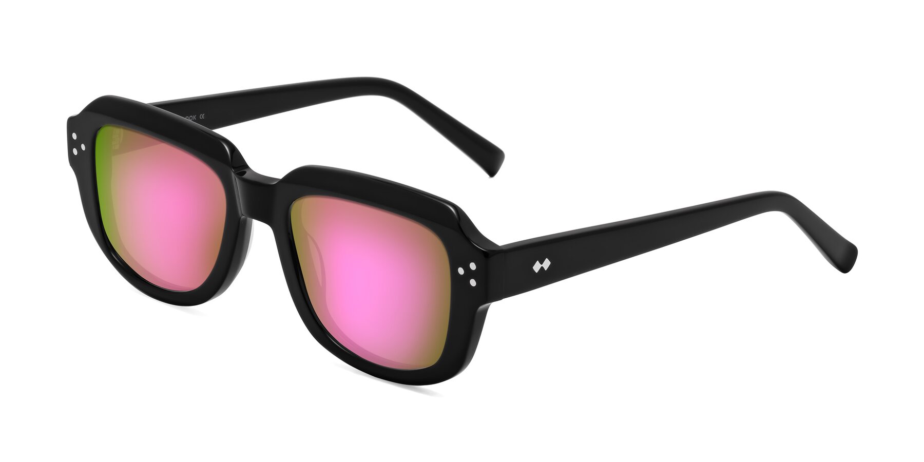 Angle of Bruges in Black with Pink Mirrored Lenses