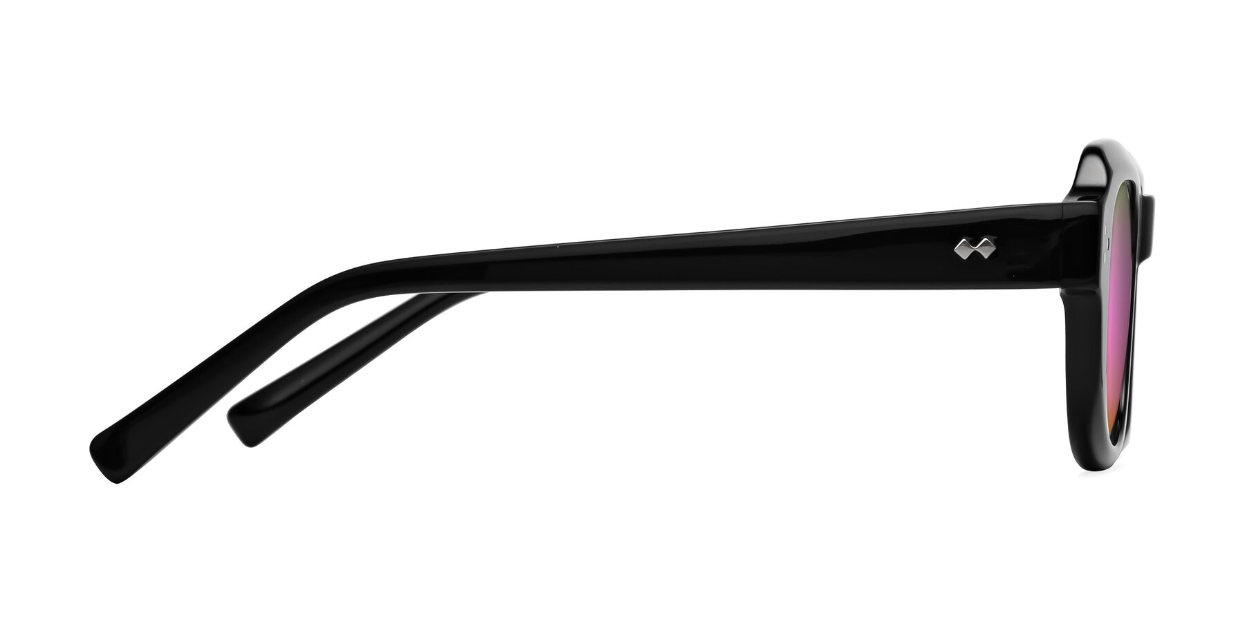 Side of Bruges in Black with Pink Mirrored Lenses