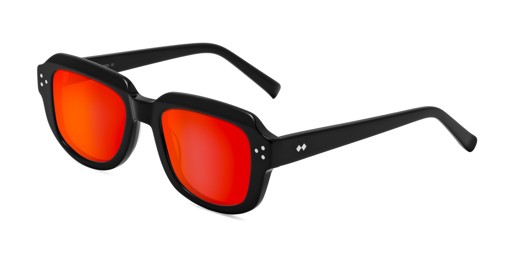 Angle of Bruges in Black with Red Gold Mirrored Lenses
