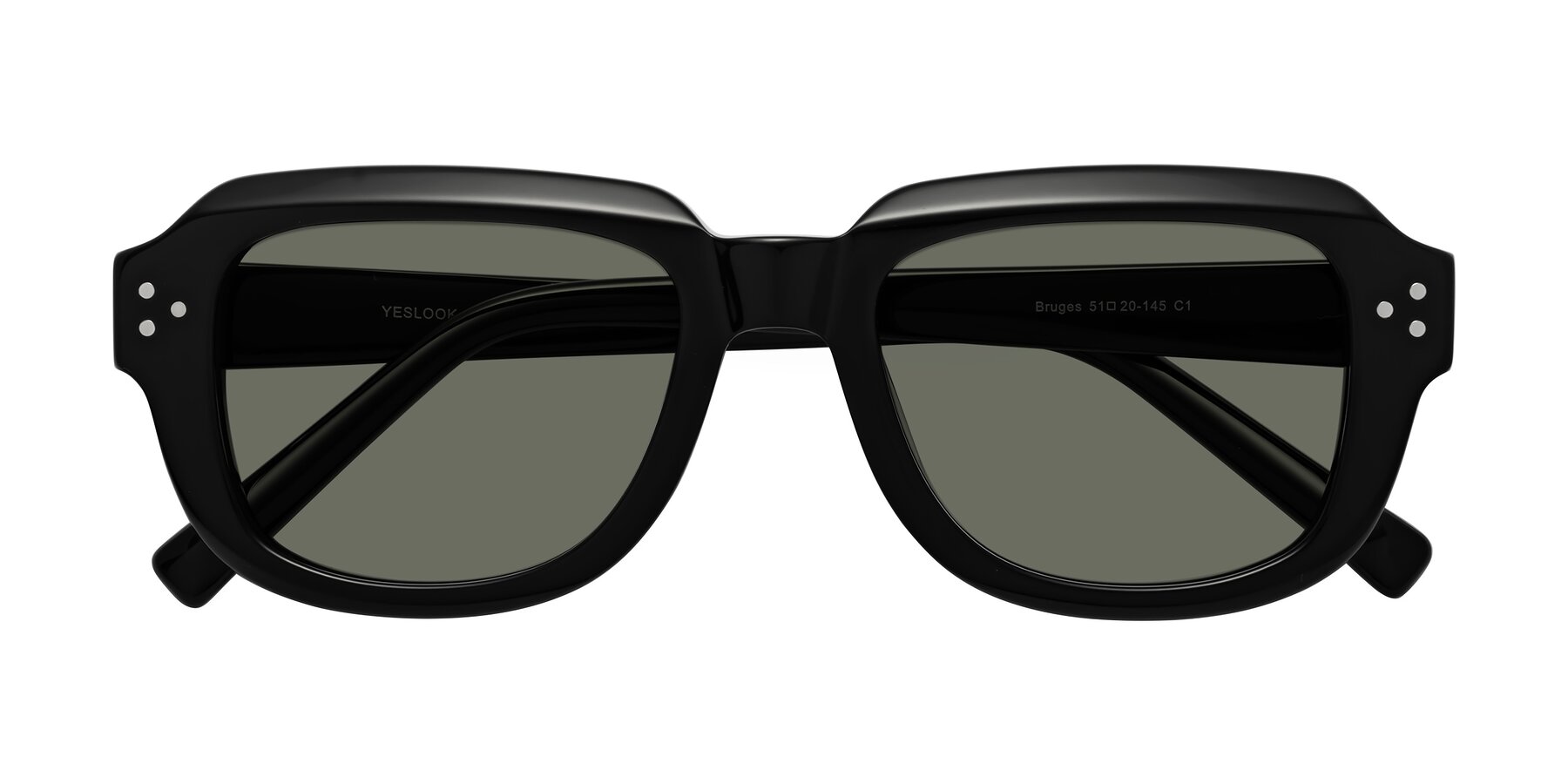 Folded Front of Bruges in Black with Gray Polarized Lenses