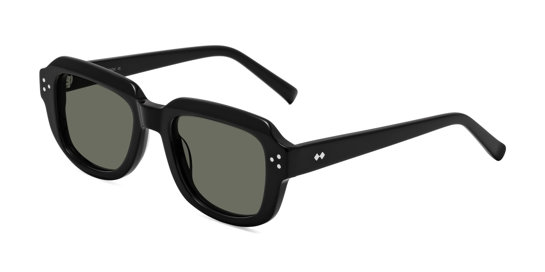 Angle of Bruges in Black with Gray Polarized Lenses