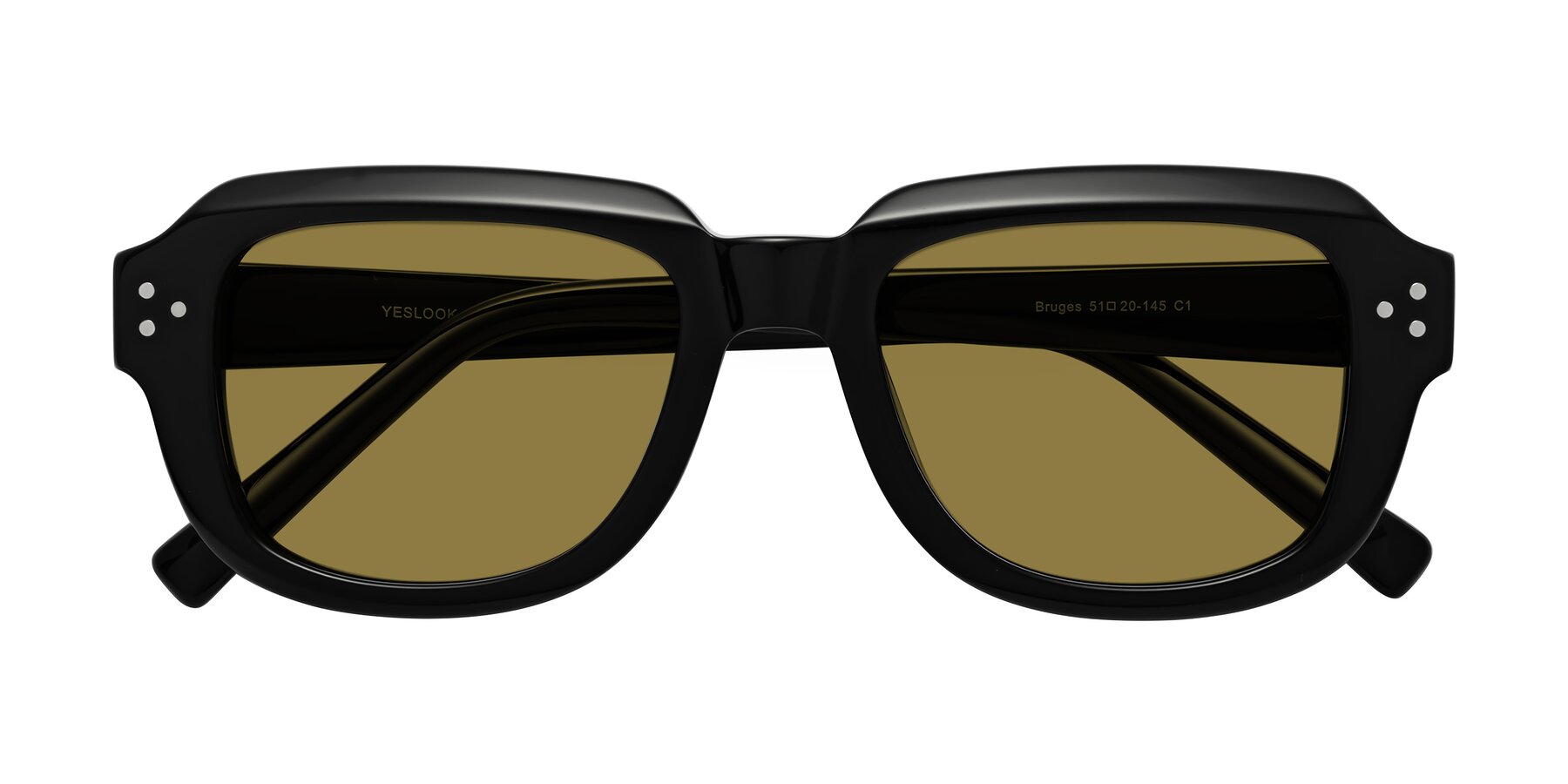 Folded Front of Bruges in Black with Brown Polarized Lenses