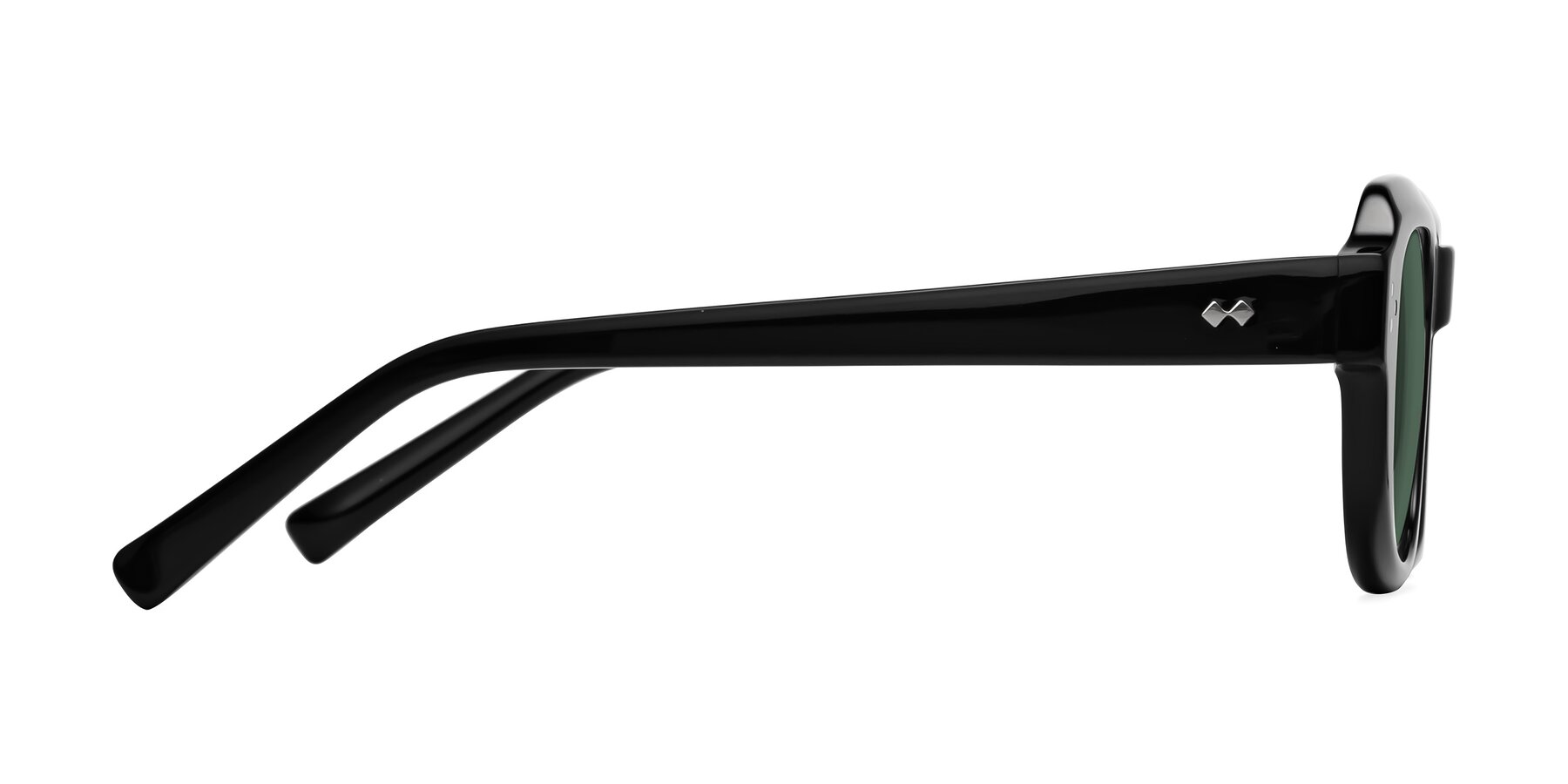 Side of Bruges in Black with Green Polarized Lenses