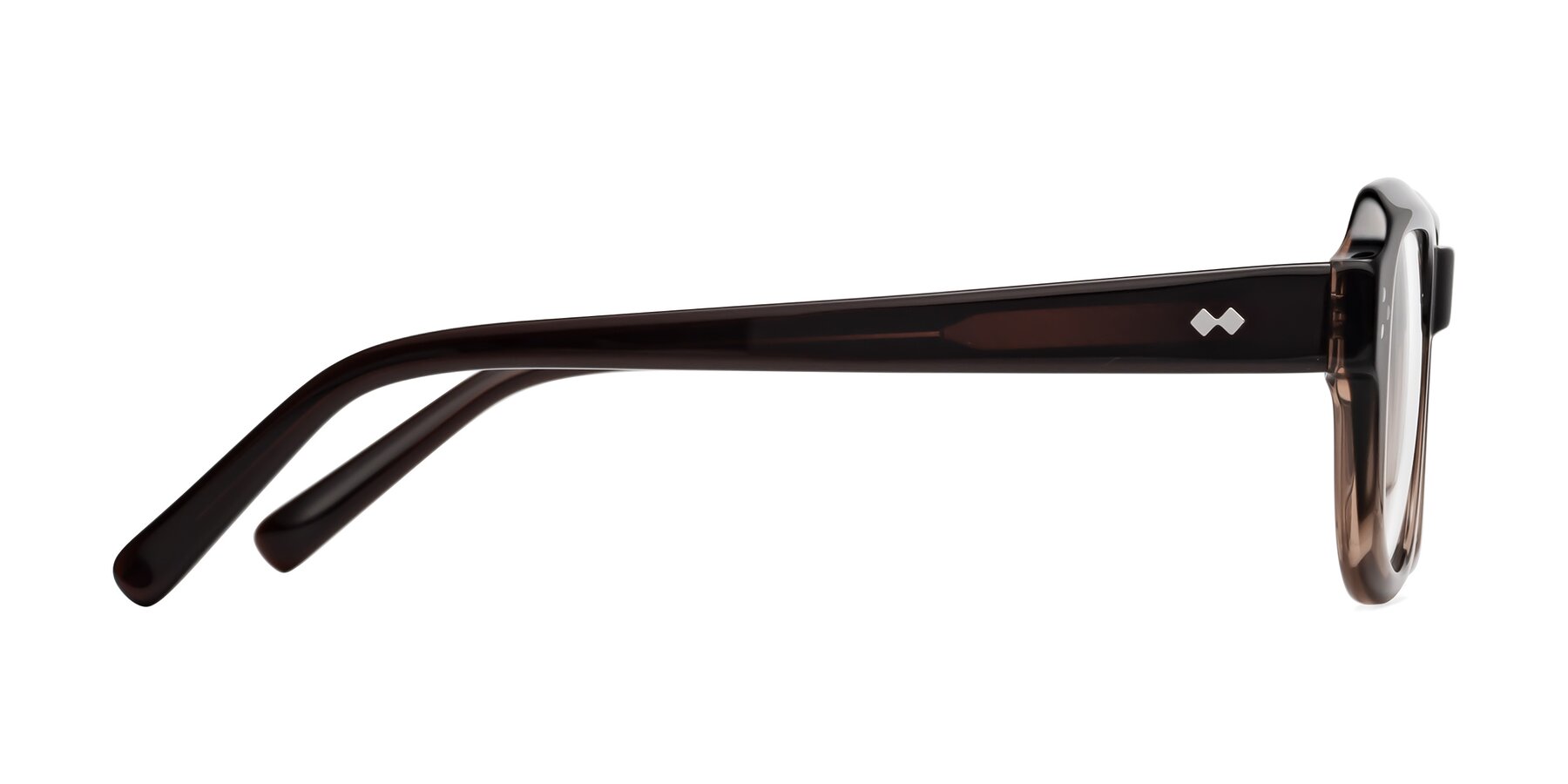 Side of Bruges in Gradient Brown with Clear Eyeglass Lenses