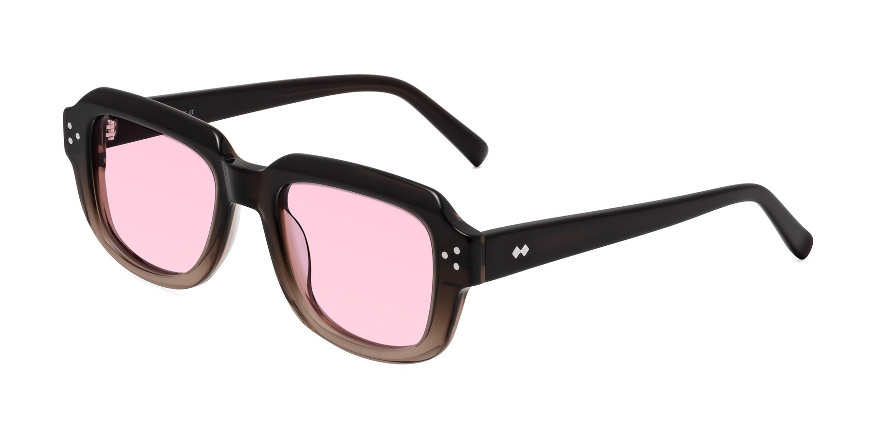 Angle of Bruges in Gradient Brown with Light Pink Tinted Lenses