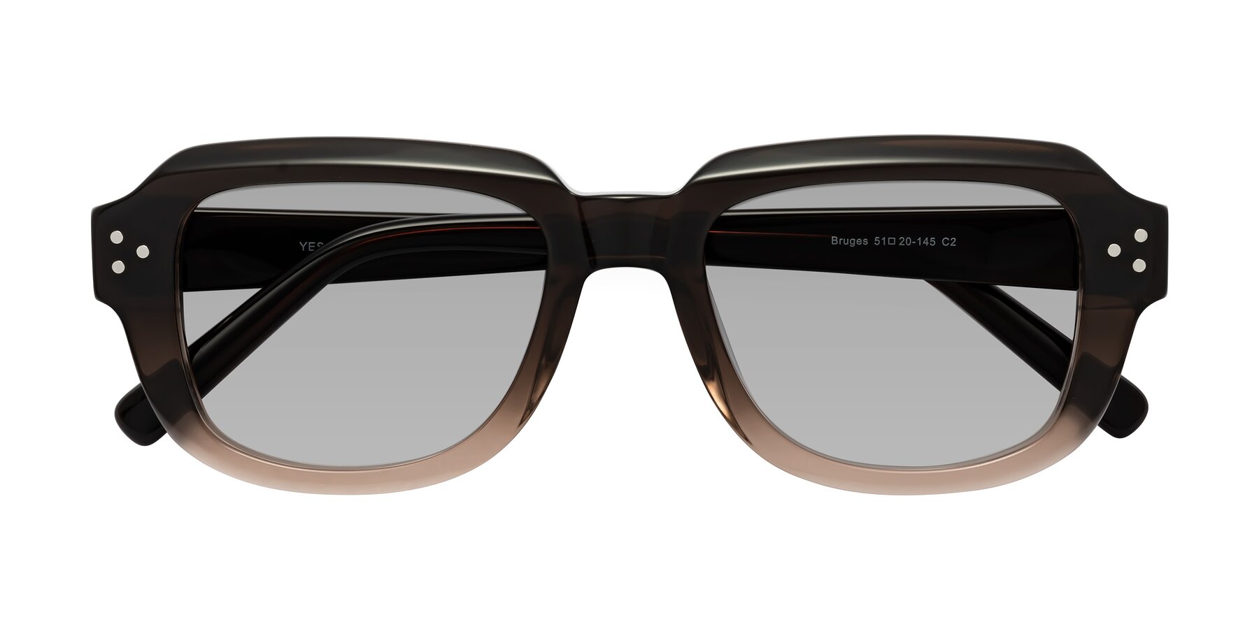 Folded Front of Bruges in Gradient Brown with Light Gray Tinted Lenses