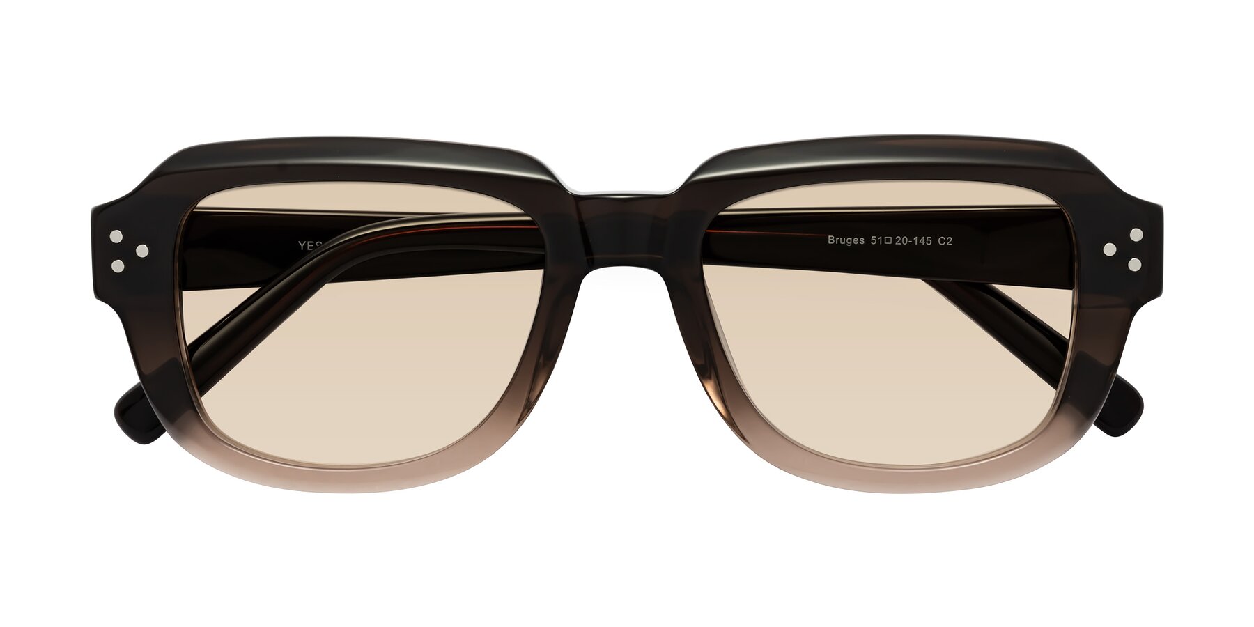Folded Front of Bruges in Gradient Brown with Light Brown Tinted Lenses