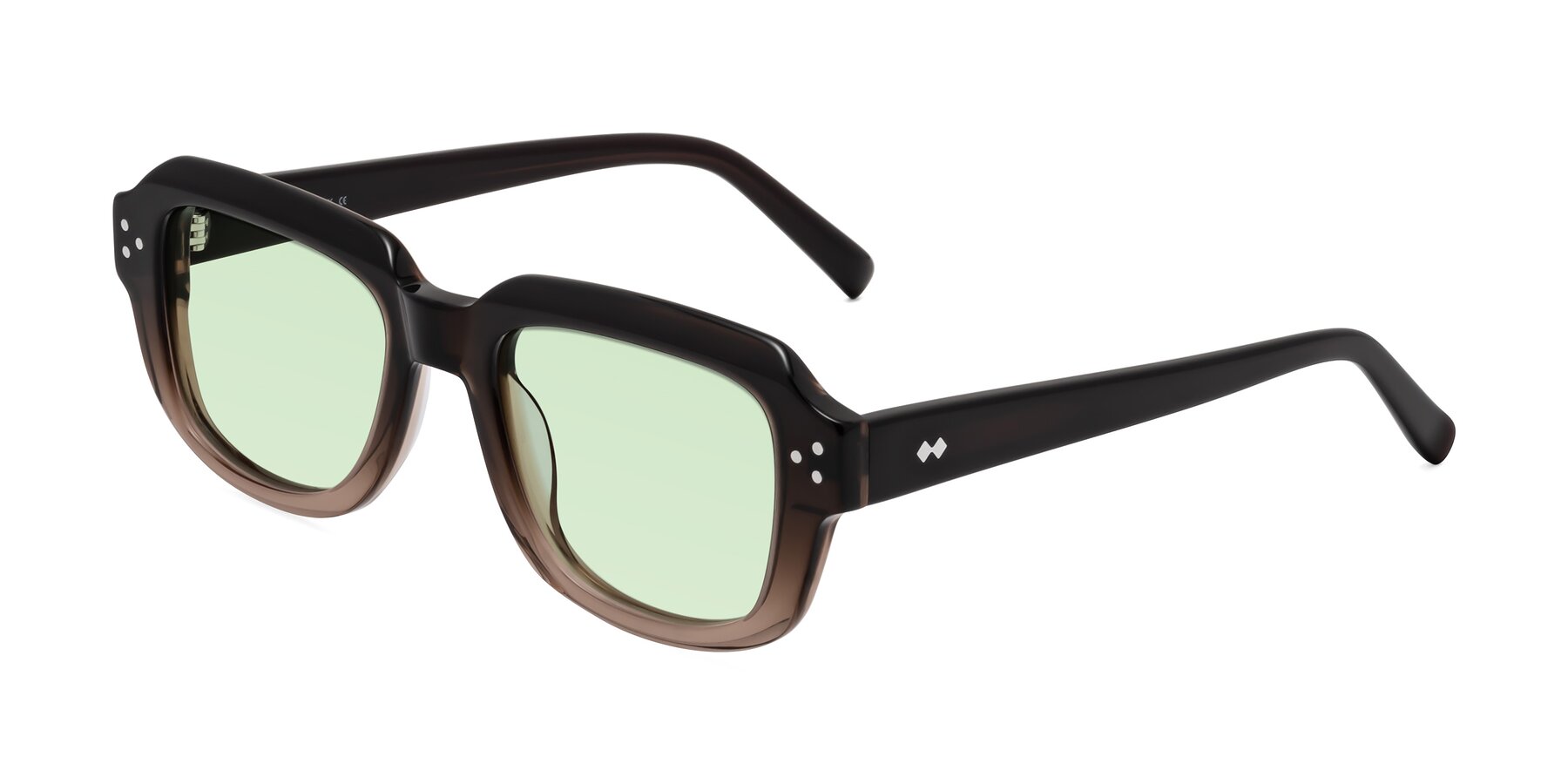 Angle of Bruges in Gradient Brown with Light Green Tinted Lenses