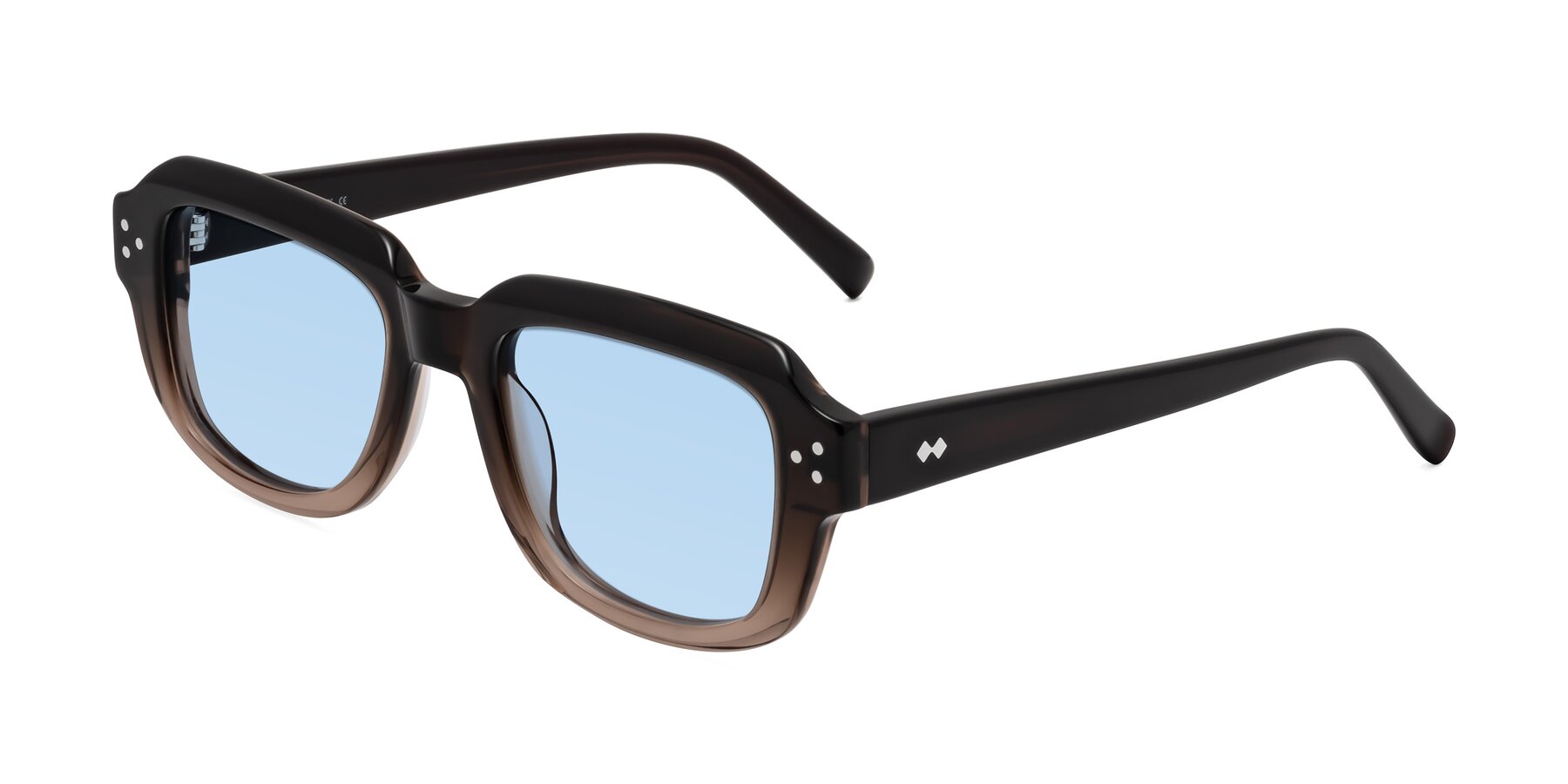 Angle of Bruges in Gradient Brown with Light Blue Tinted Lenses
