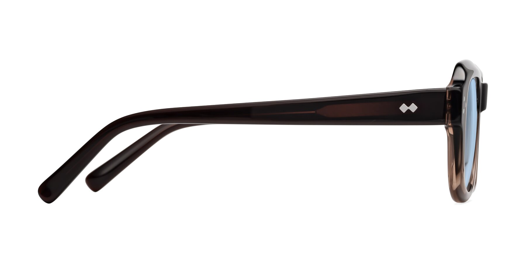 Side of Bruges in Gradient Brown with Light Blue Tinted Lenses