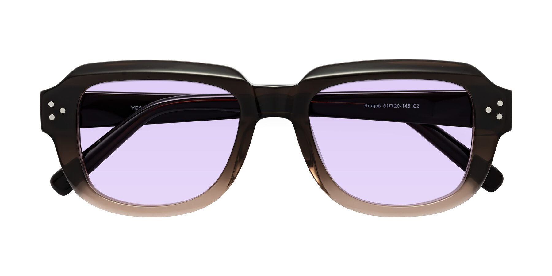 Folded Front of Bruges in Gradient Brown with Light Purple Tinted Lenses
